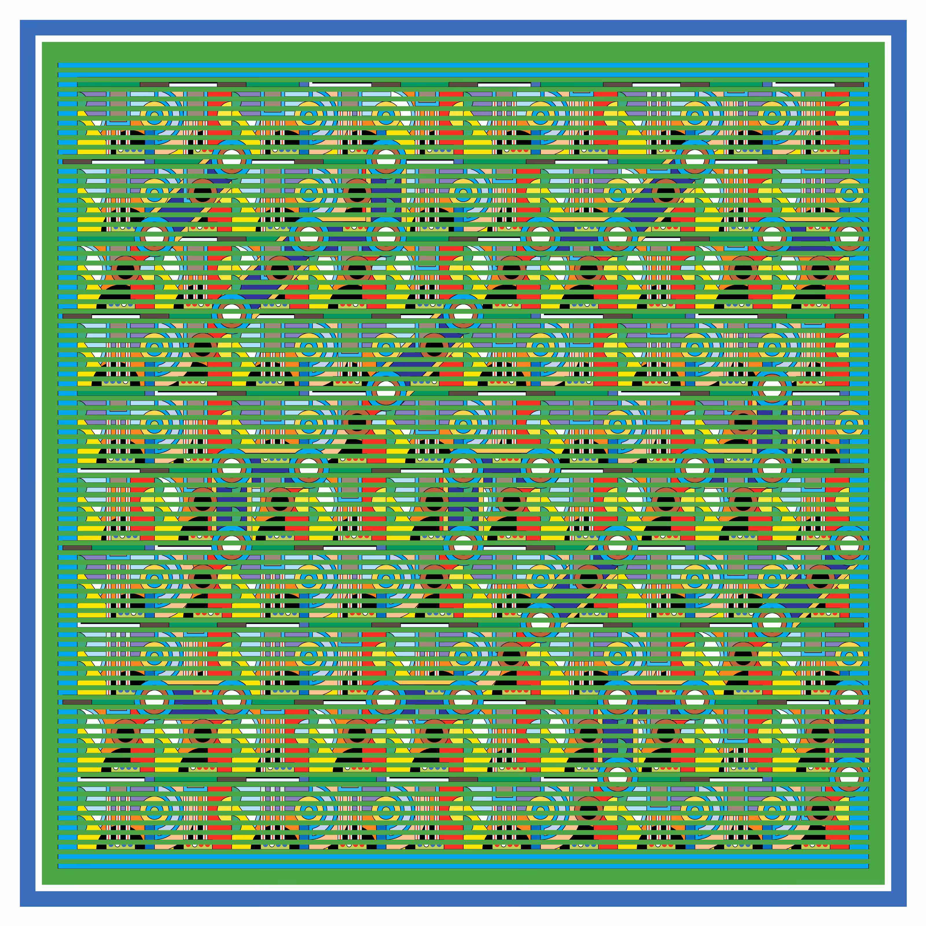 Grid: Rake C: Remix 2: Cut-Up #2: Tiny Triangle Green Frame Splitter #2