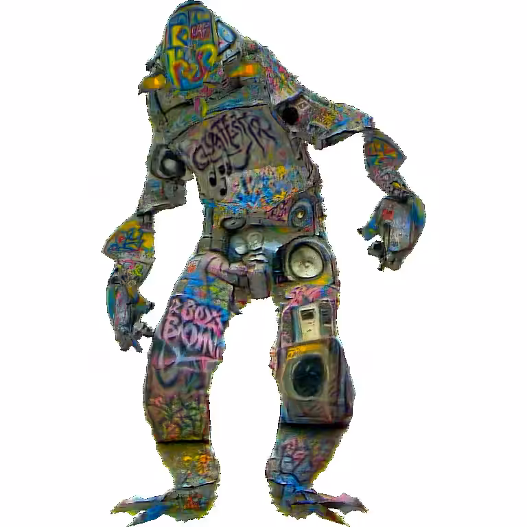 Android Sprayed by Cartoon Graffiti