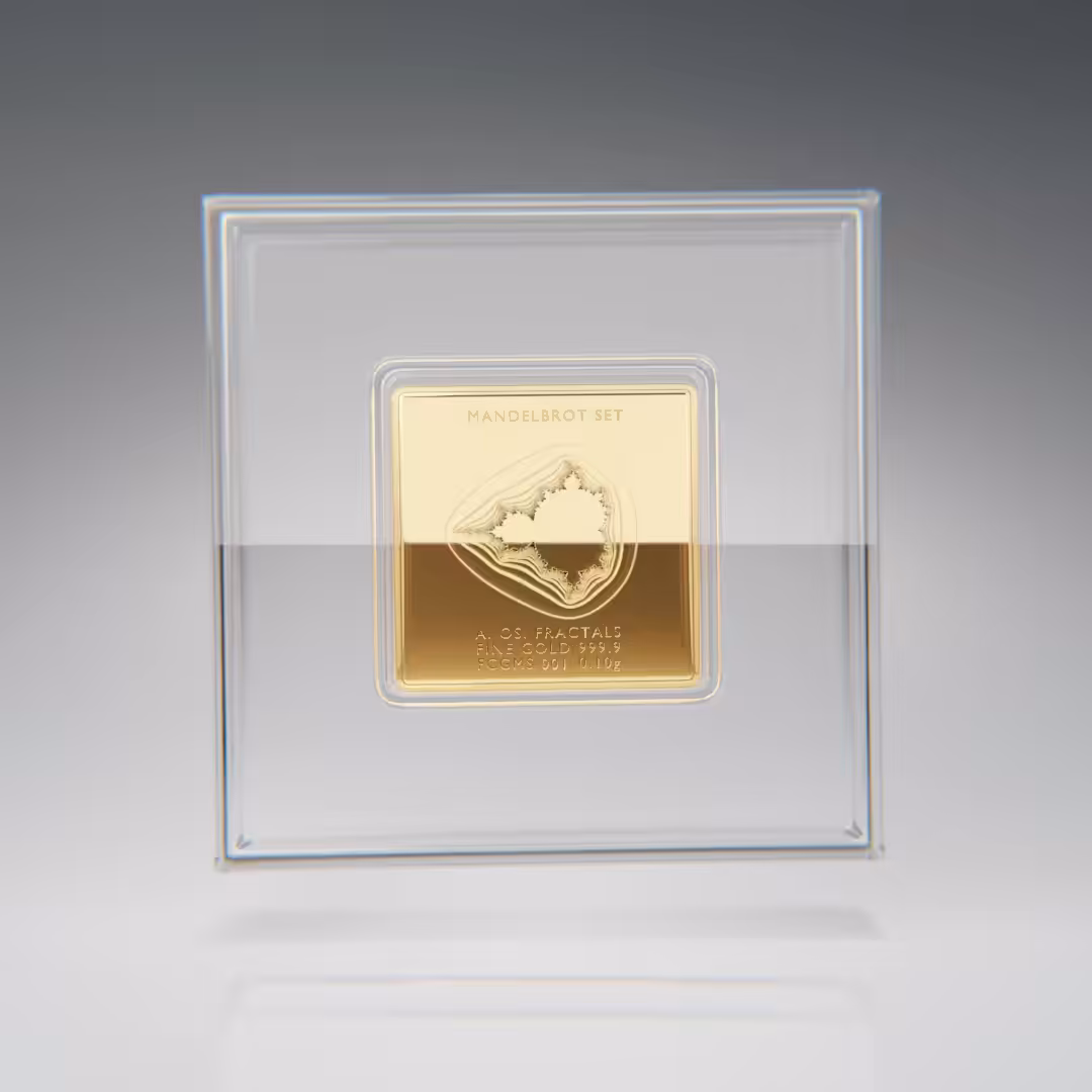 Mandelbrot set 0.01g CryptoGold Bar #001