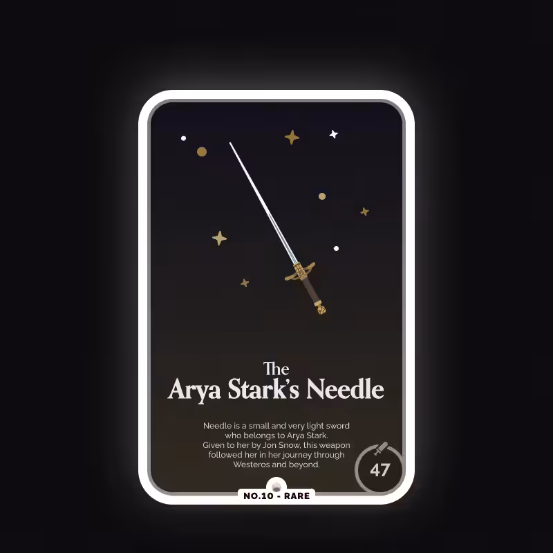 Battle Card no.10 - The Arya Stark's Needle - Rare