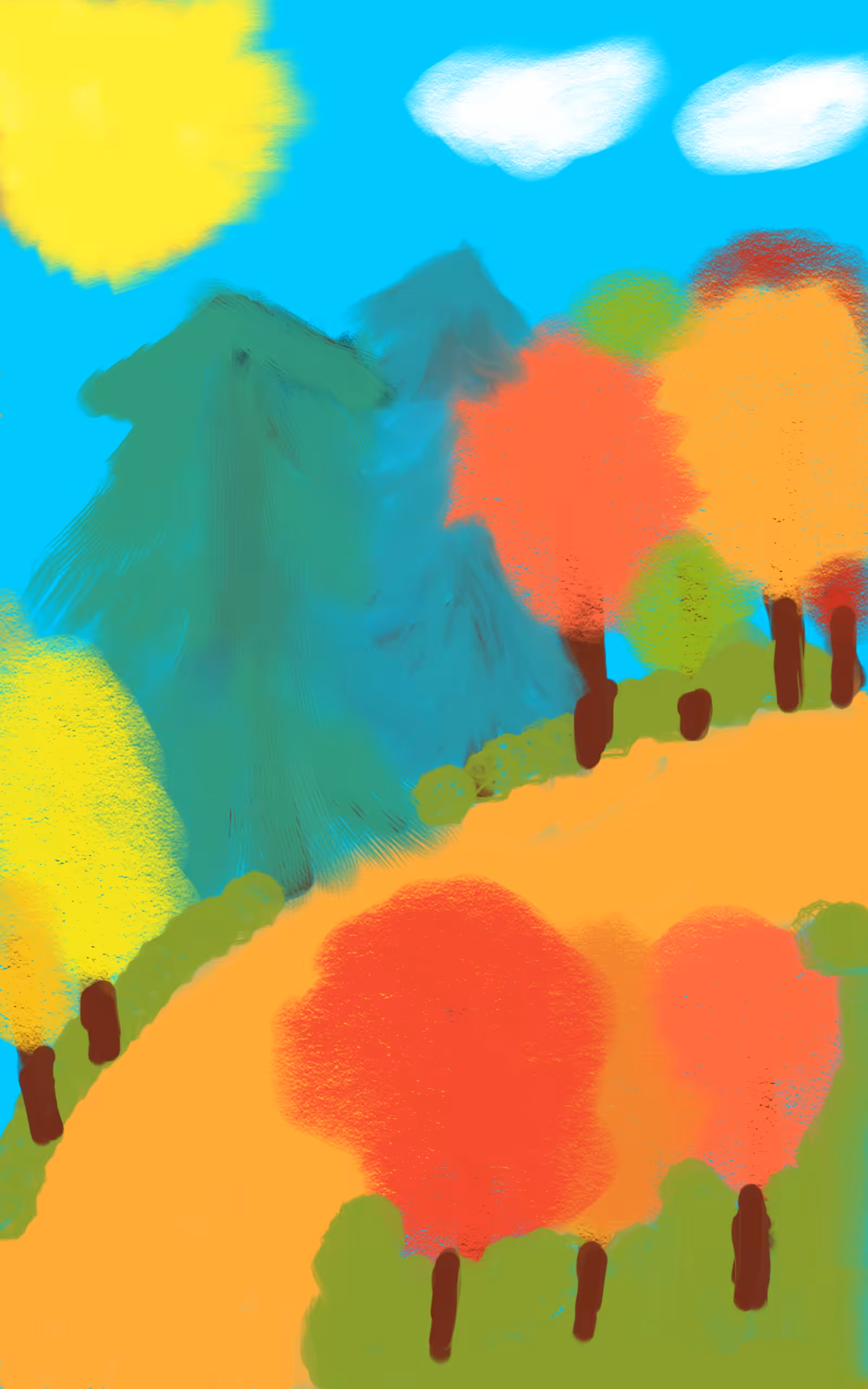Pastel autumn forest