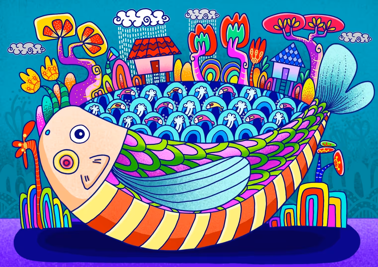 Imaginative lifestyle to lines and colorful