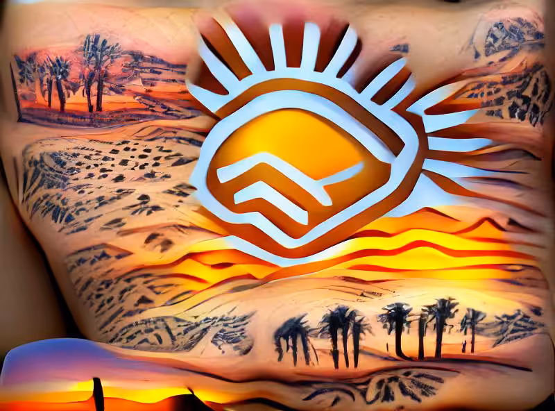 sunset on the desert tattoos