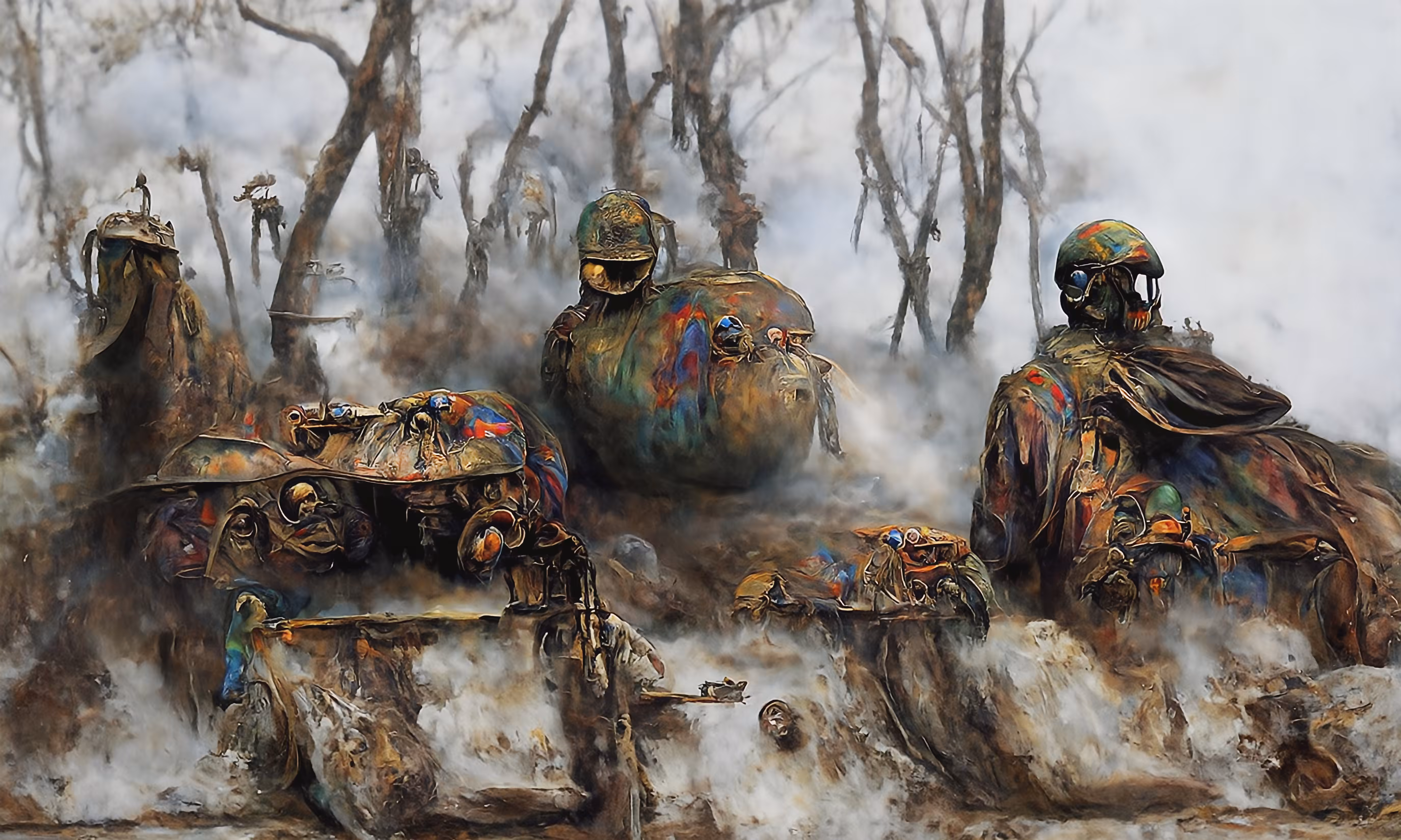 WAR EYES VIII - Three Soldiers on a Tank (Beksinski Edition)