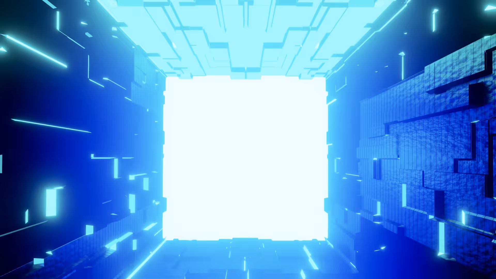 Cyberpunk Neon Lit Hallway