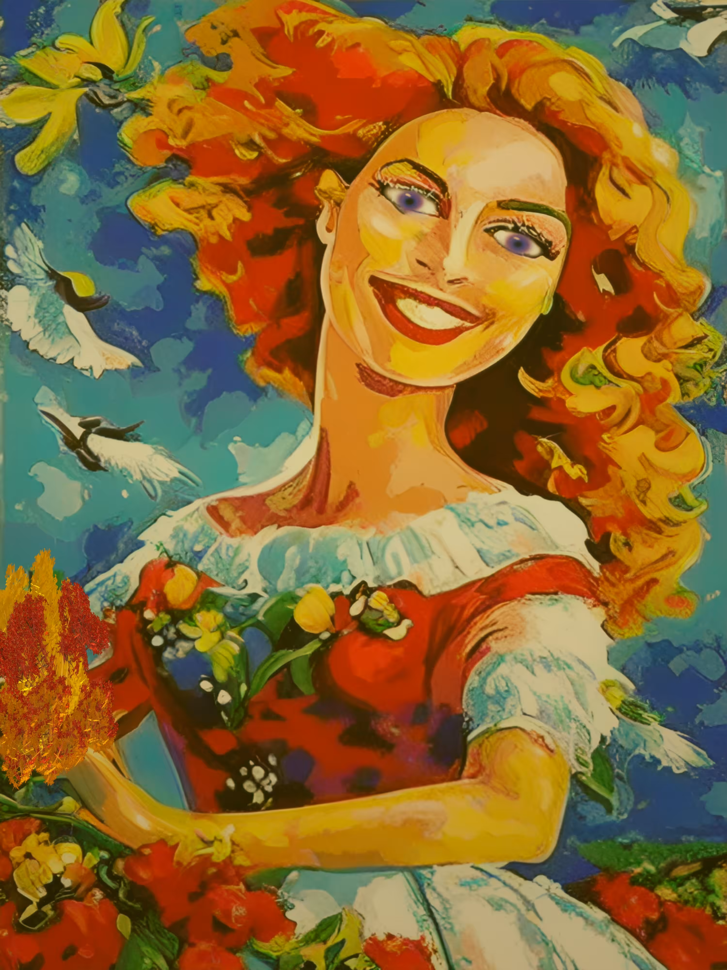 Flowers and birds make me smile