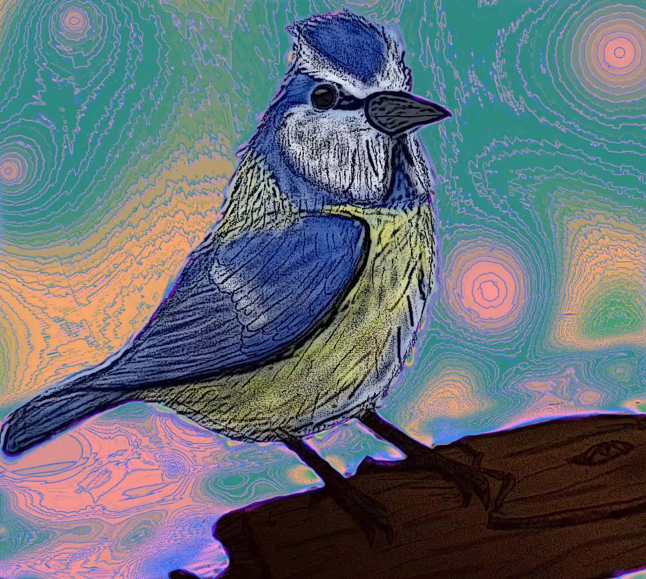 EURASIAN BLUE TIT - BIRD SERIES (#001)