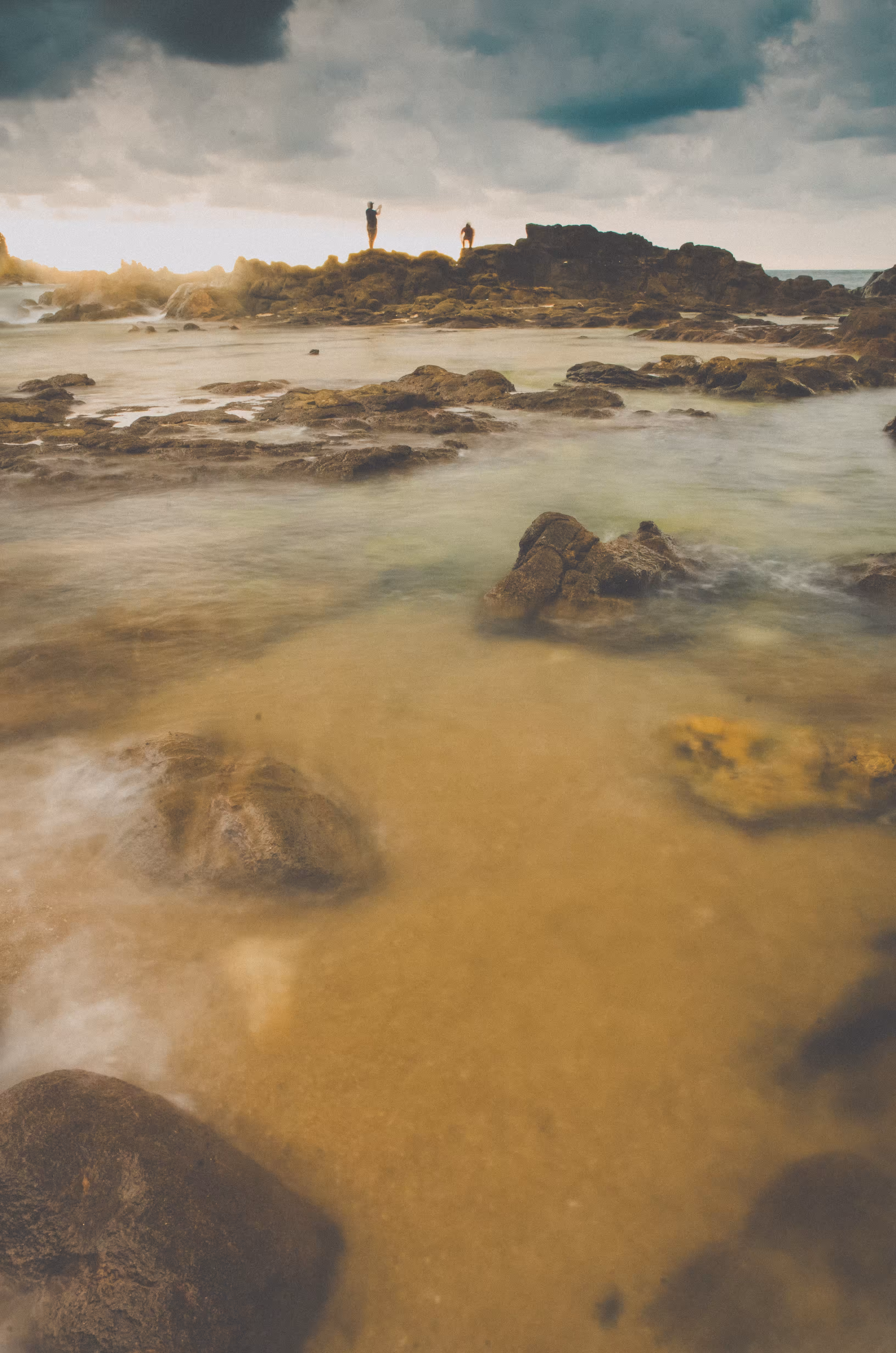 Fishing on the shore