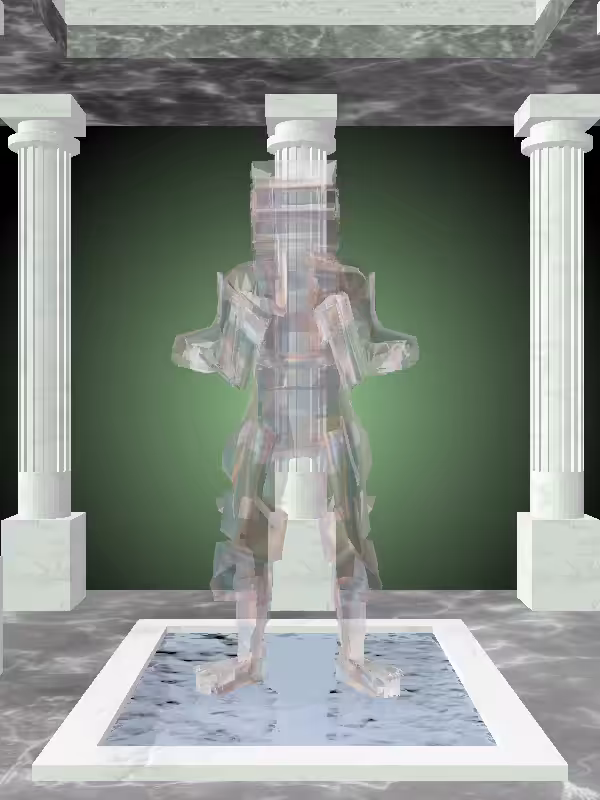 HeavenComputer: The Fading Old Holographic Glow Woman #2042