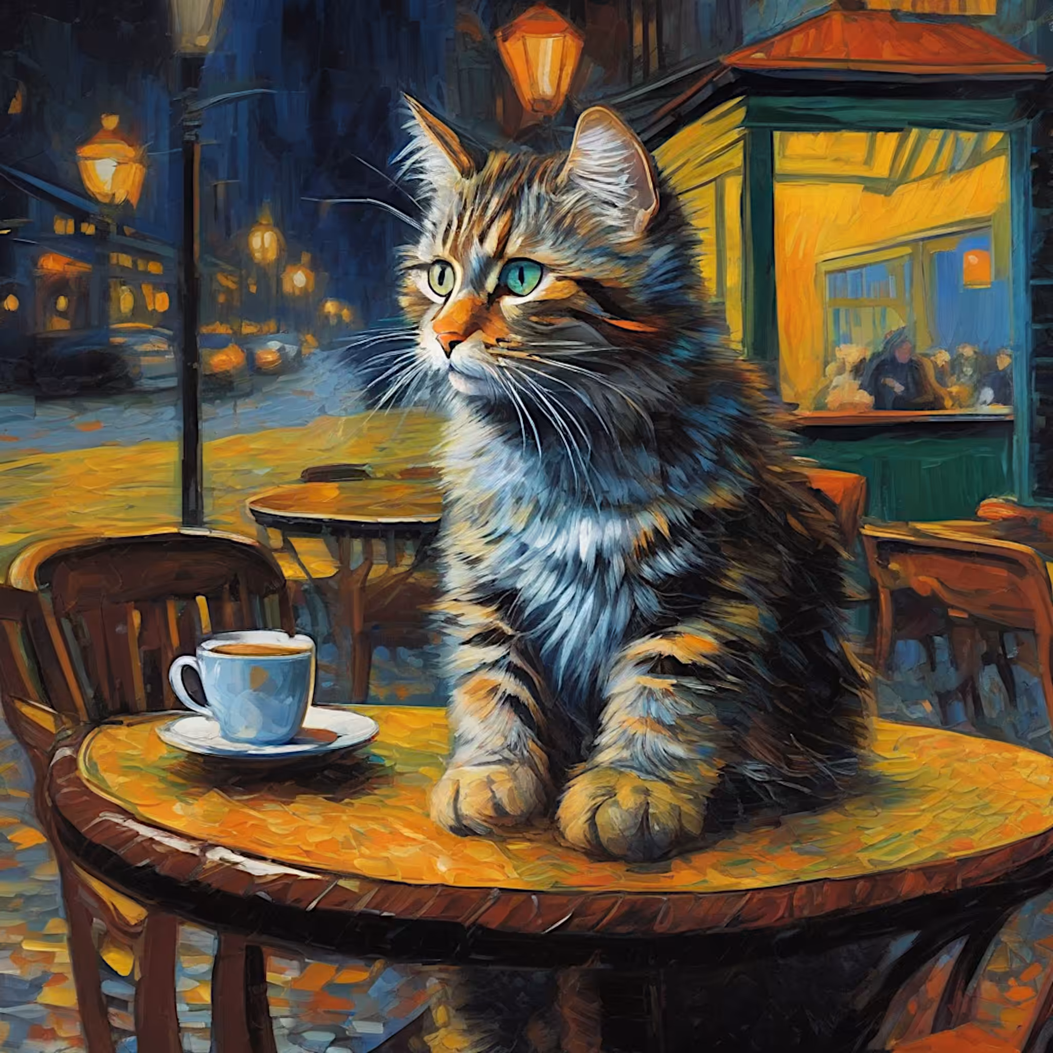 "Luna's Nighttime Café Adventure"