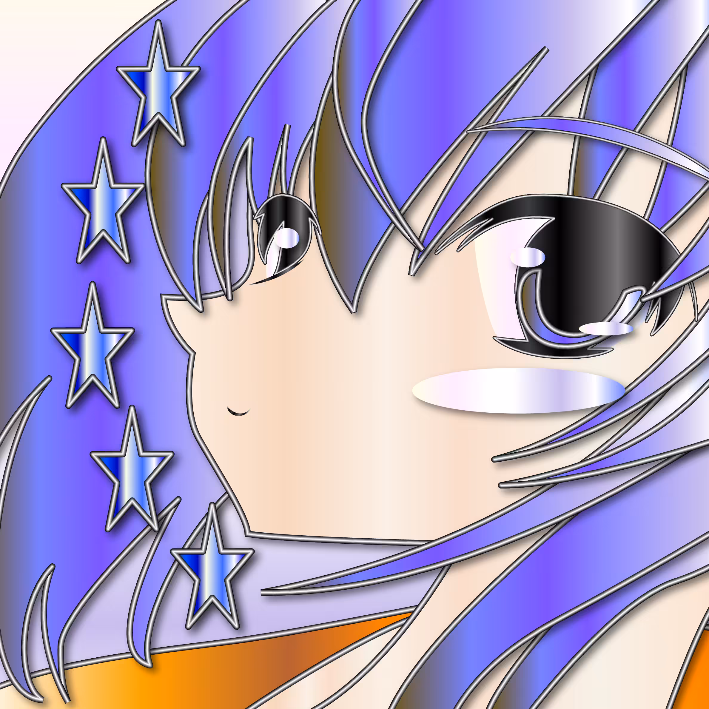 retrato con estrellas