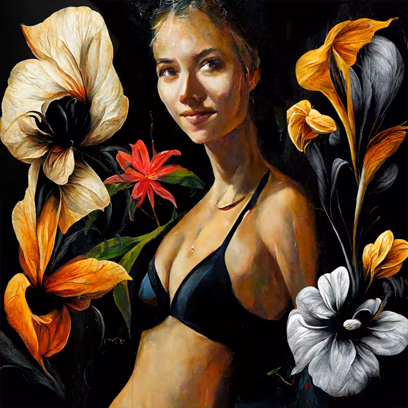 Girl and Flower #2 #10