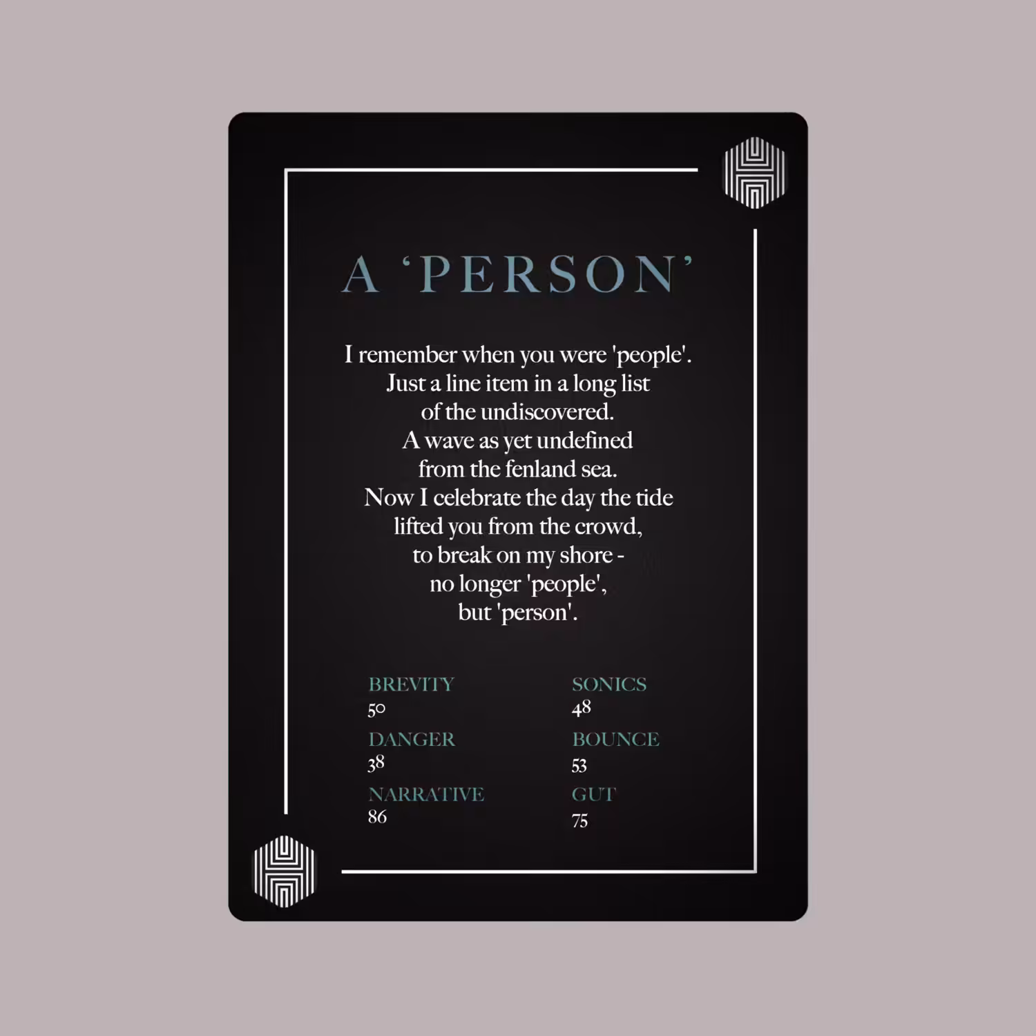 POETRY CARDS VOL 1 | META/VERSE: 011 - A PERSON