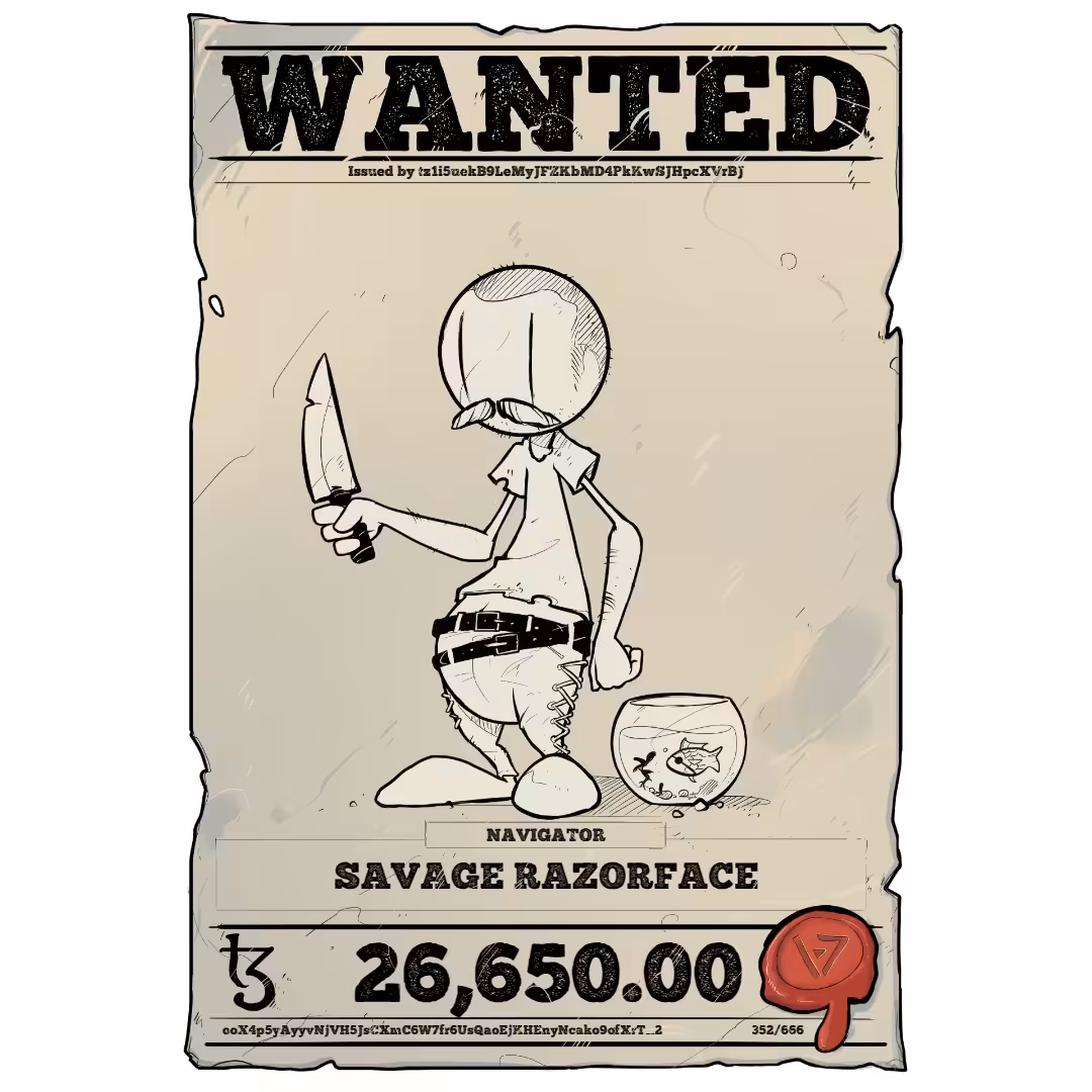 SAVAGE RAZORFACE | TEZOS PIRATE 352/666