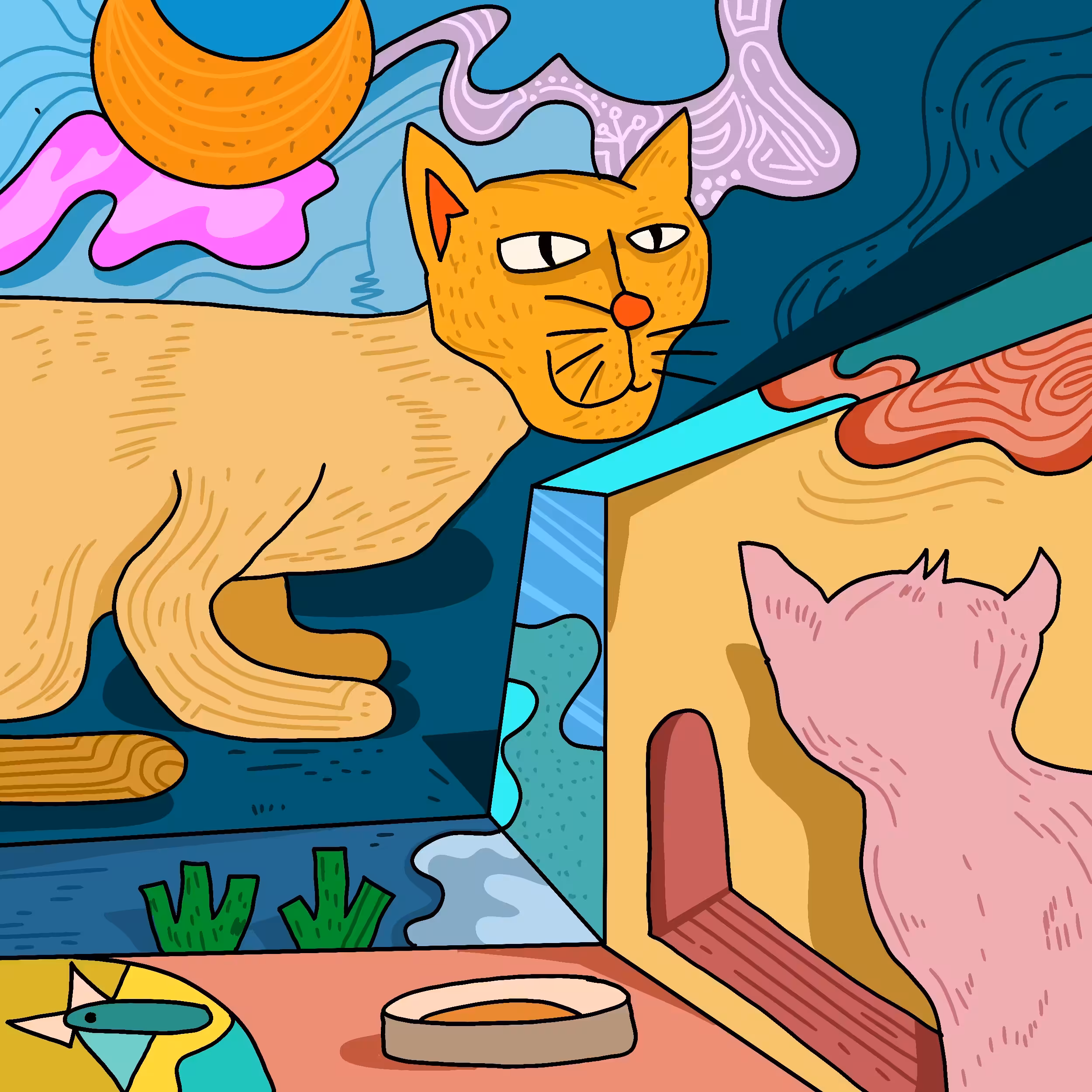 the cute cat