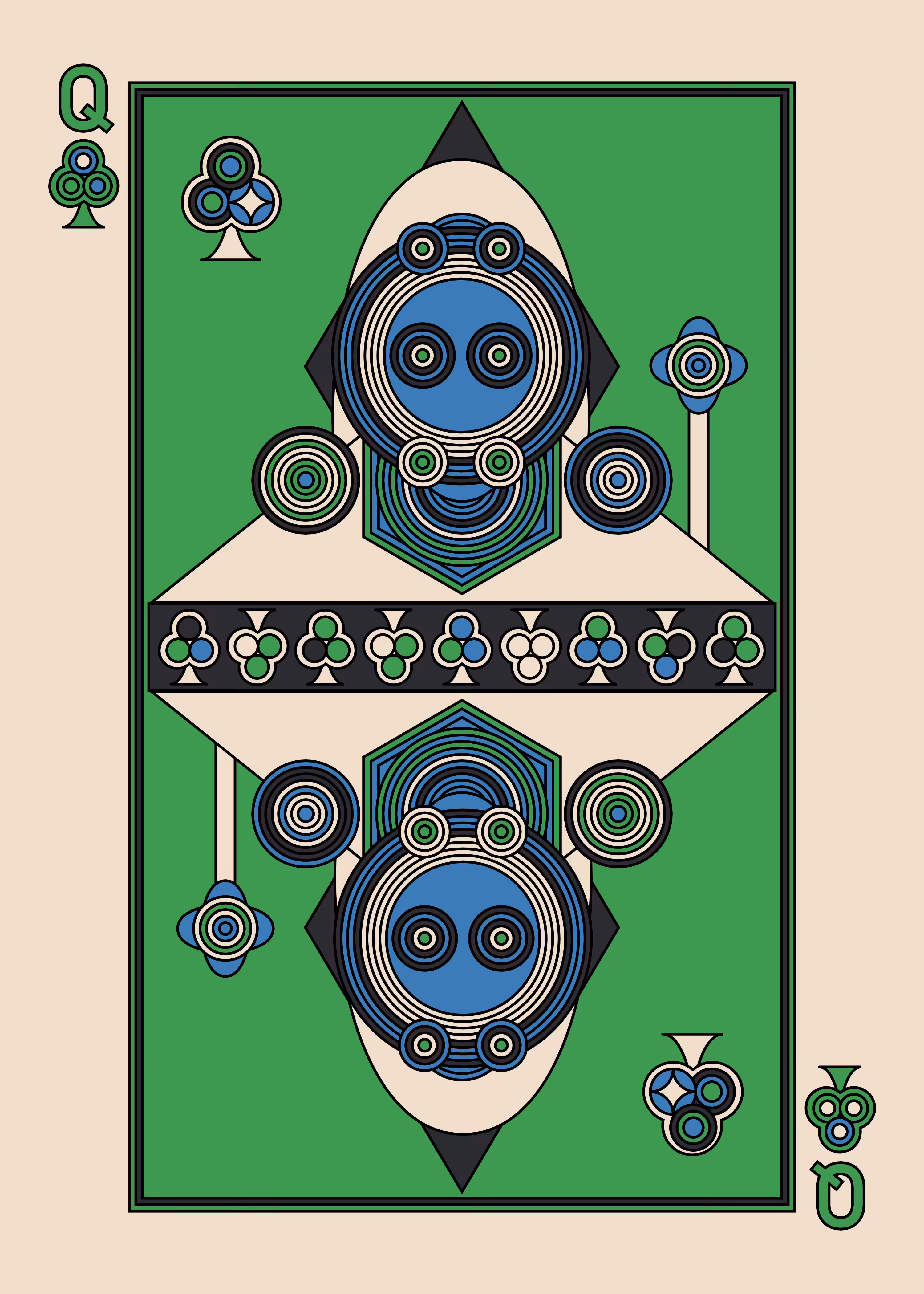 Queen of Clubs Dark