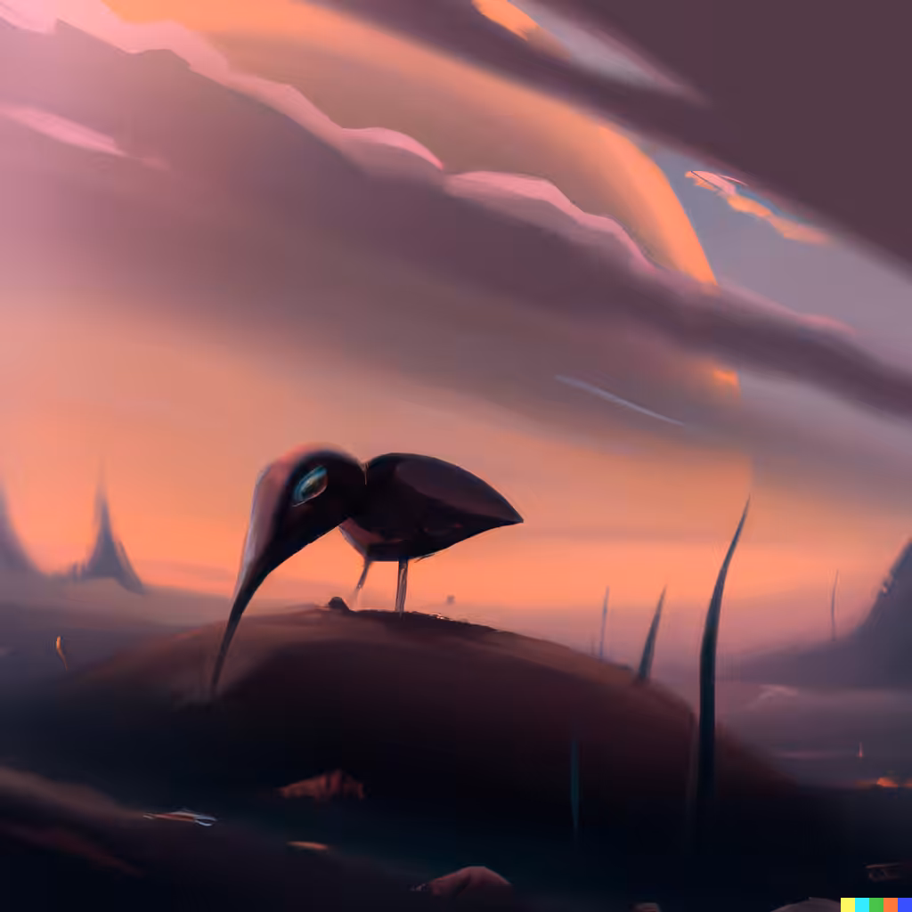 Bird Eating a Worm
