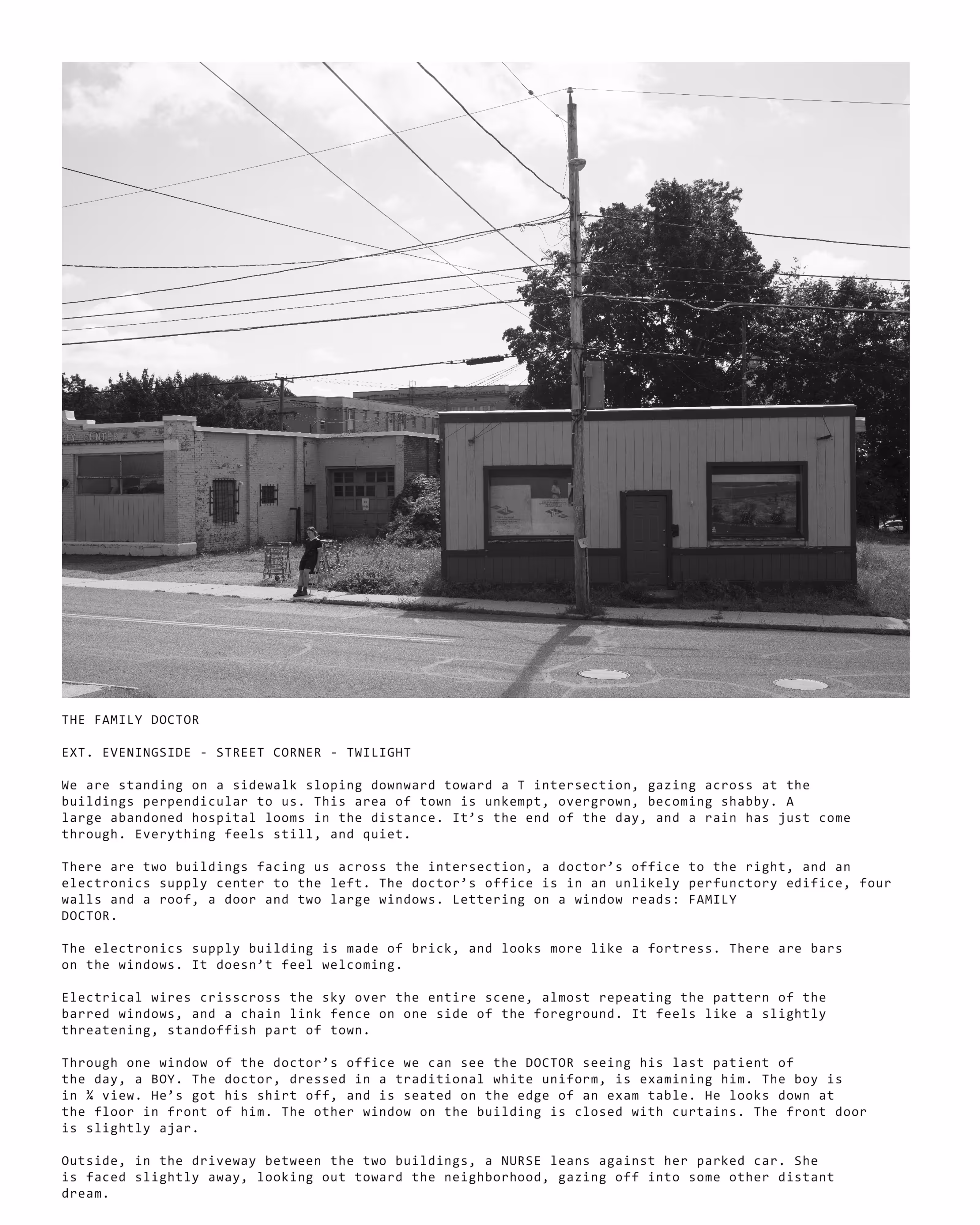 Eveningside [The Family Doctor Bundle] Tech Scout Study and Location Description by Juliane Hiam, 2021-2022