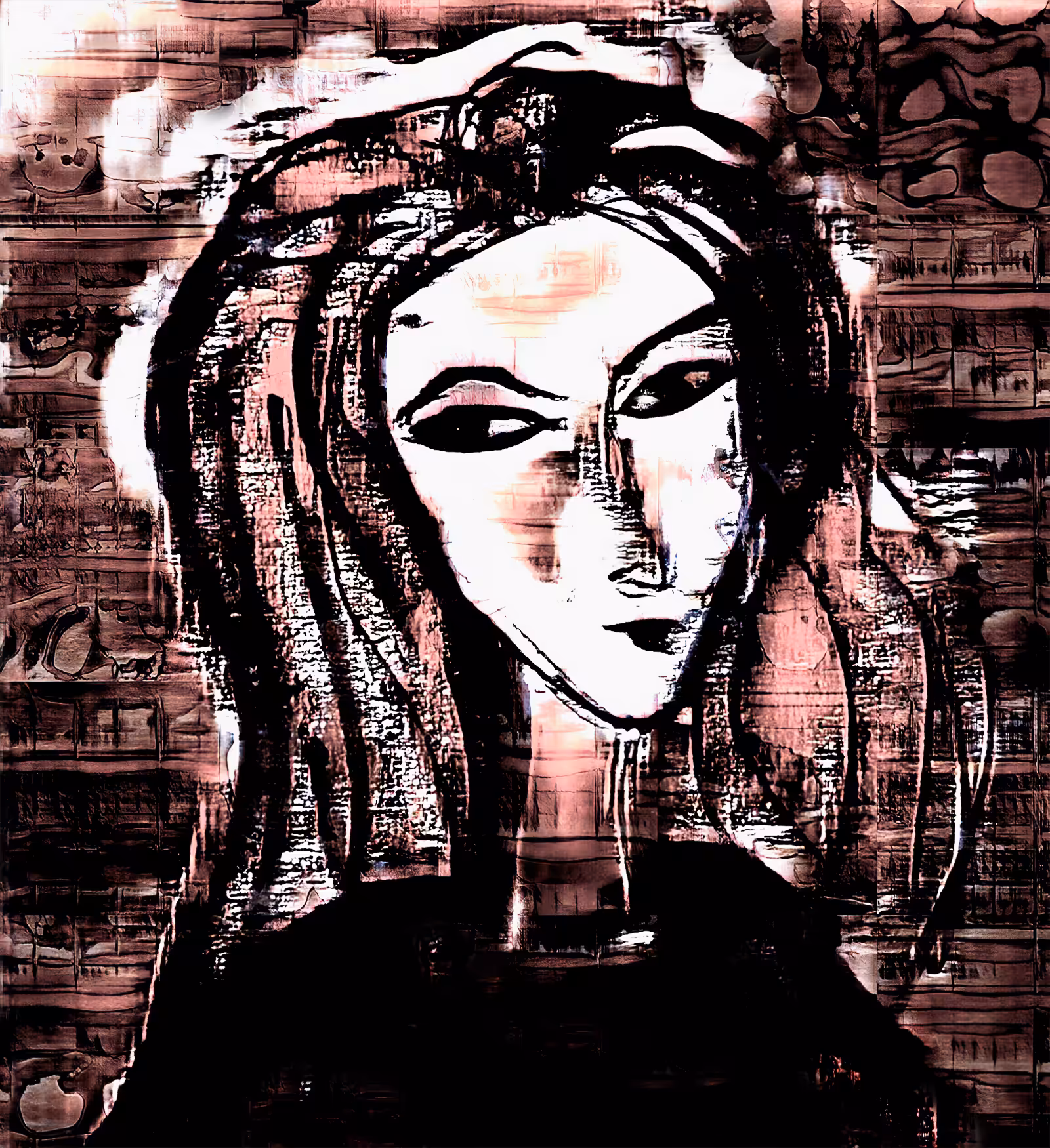 A Little Neural Bricolage Woodblock