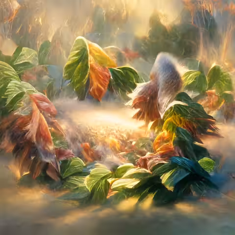 Leaf, light, feather