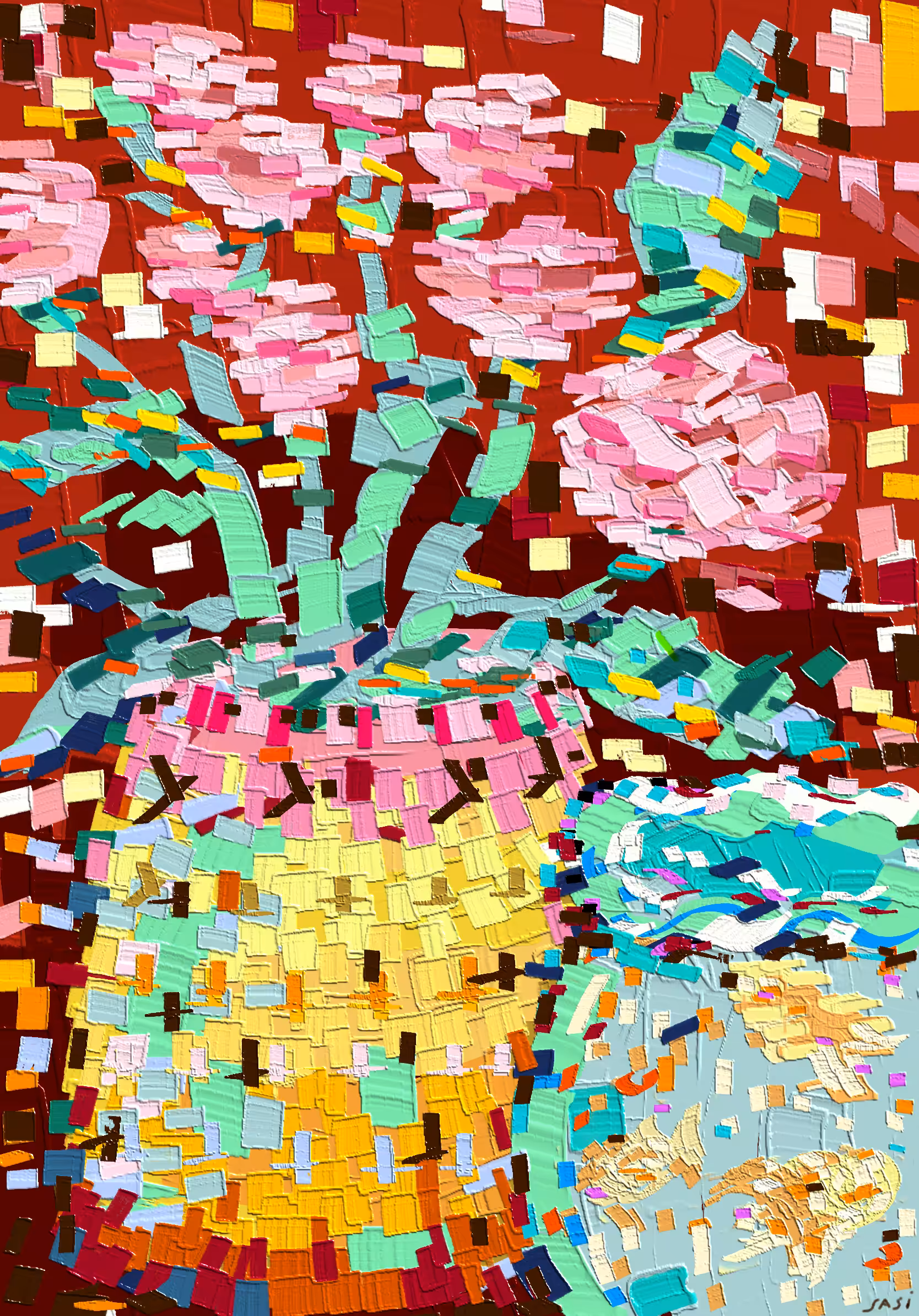 Rose Vase & Her gold fish