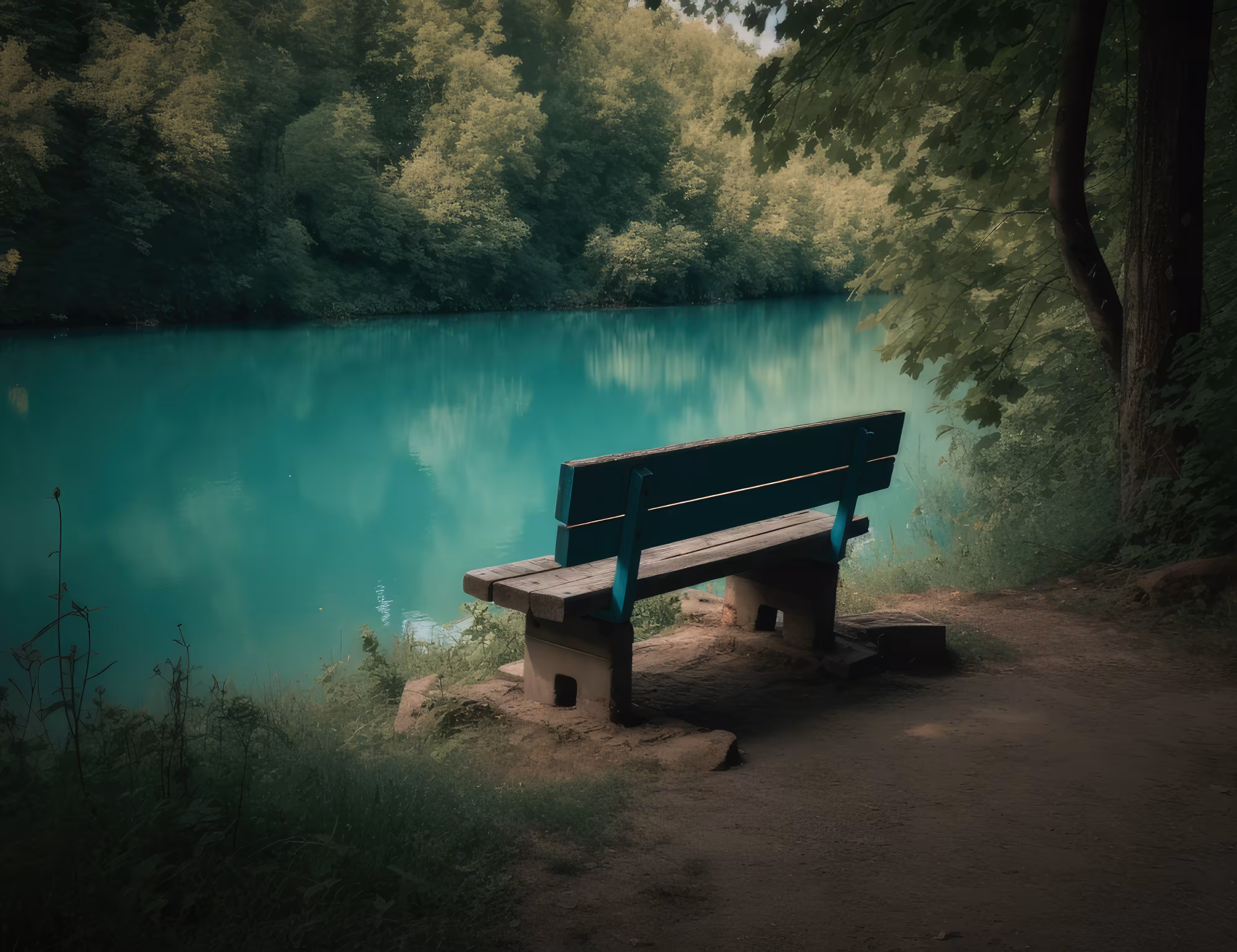Reflections by the Lake: A Bench's Tale
