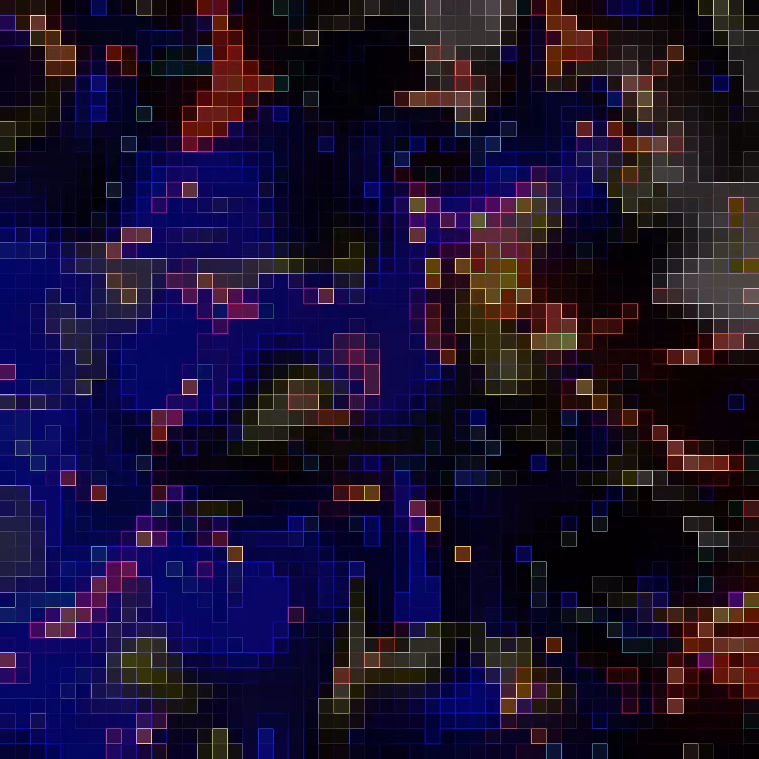 Chaotic movement of multi-colored pixels