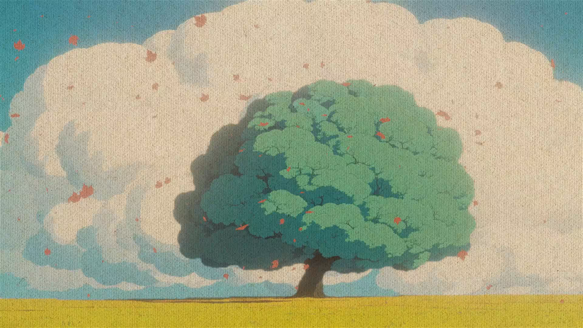 Panaviscope - Leaves in the wind on a sunny day
