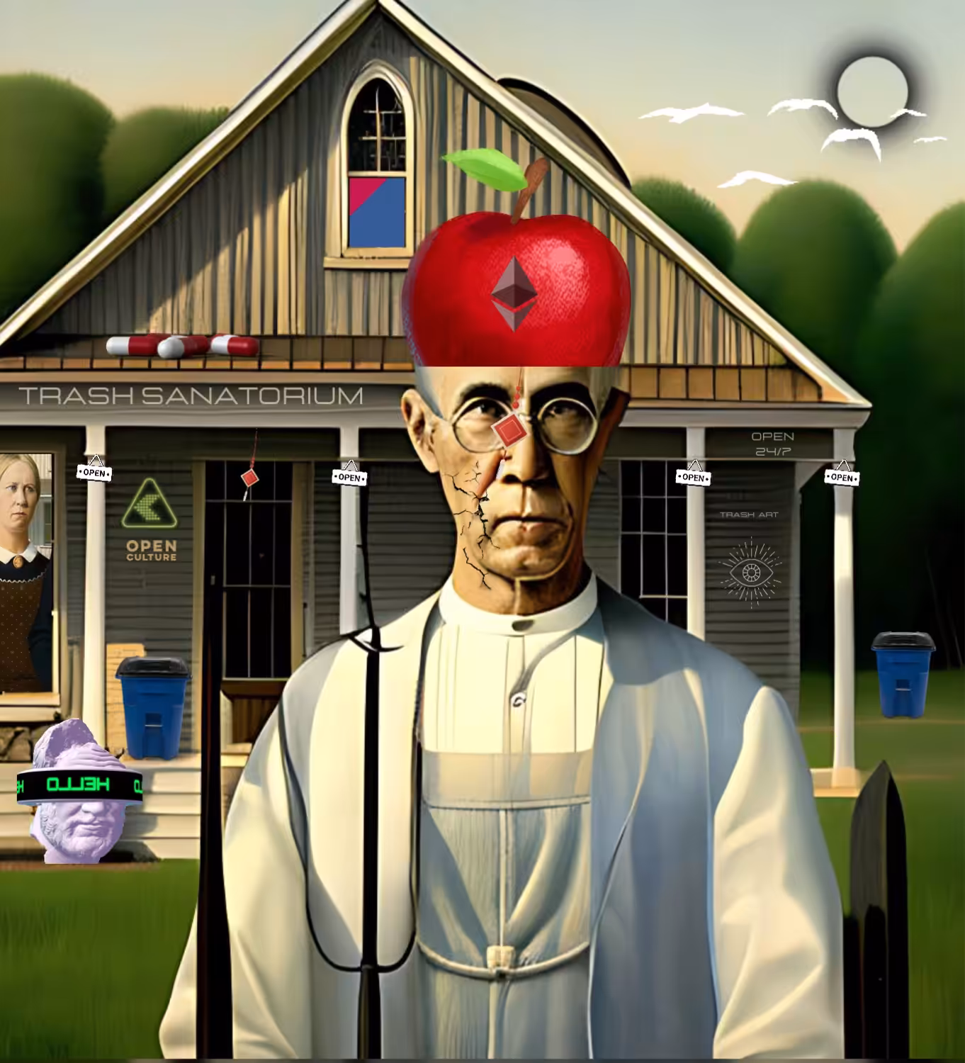 HYPEPULSE: TRASH SANATORIUM [REINTERPRETATION OF AMERICAN GOTHIC BY GRANT WOOD ]