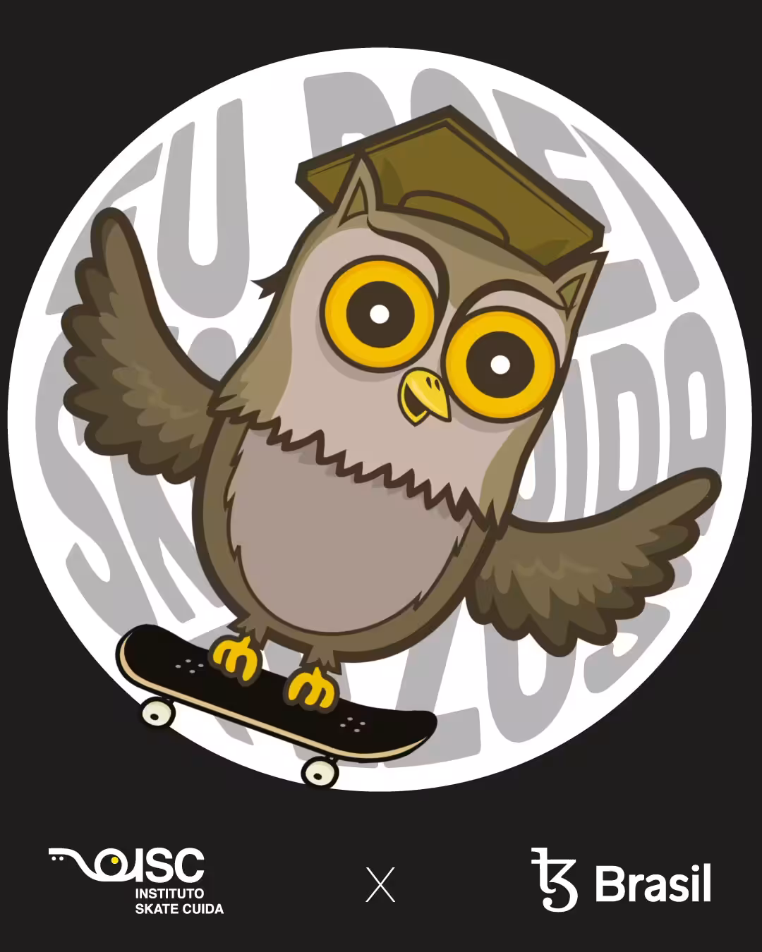"Eu doei / I donated" Skate Cuida - Corujinha ISC