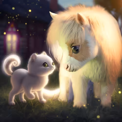 Kitten and Horsy