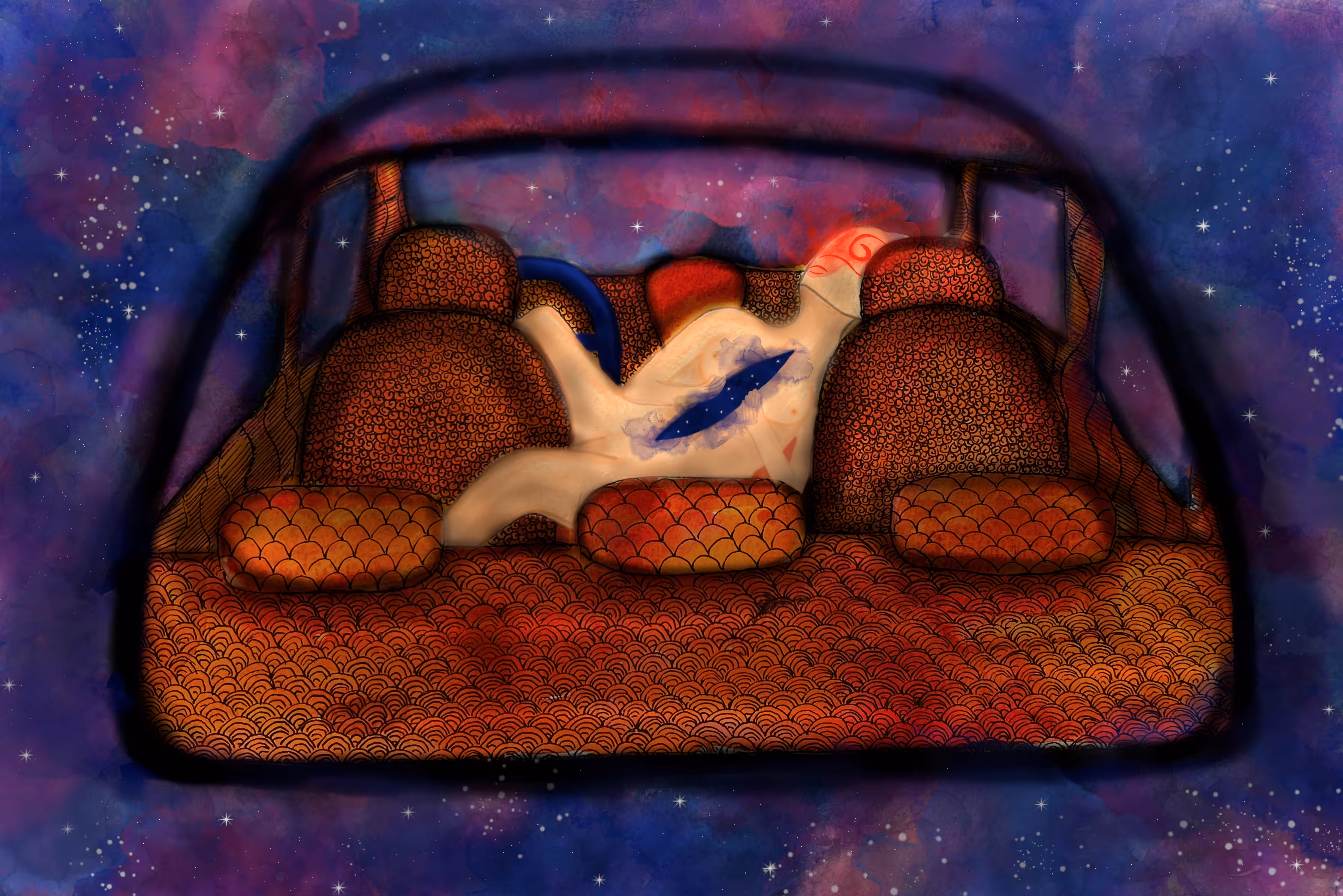 high in car