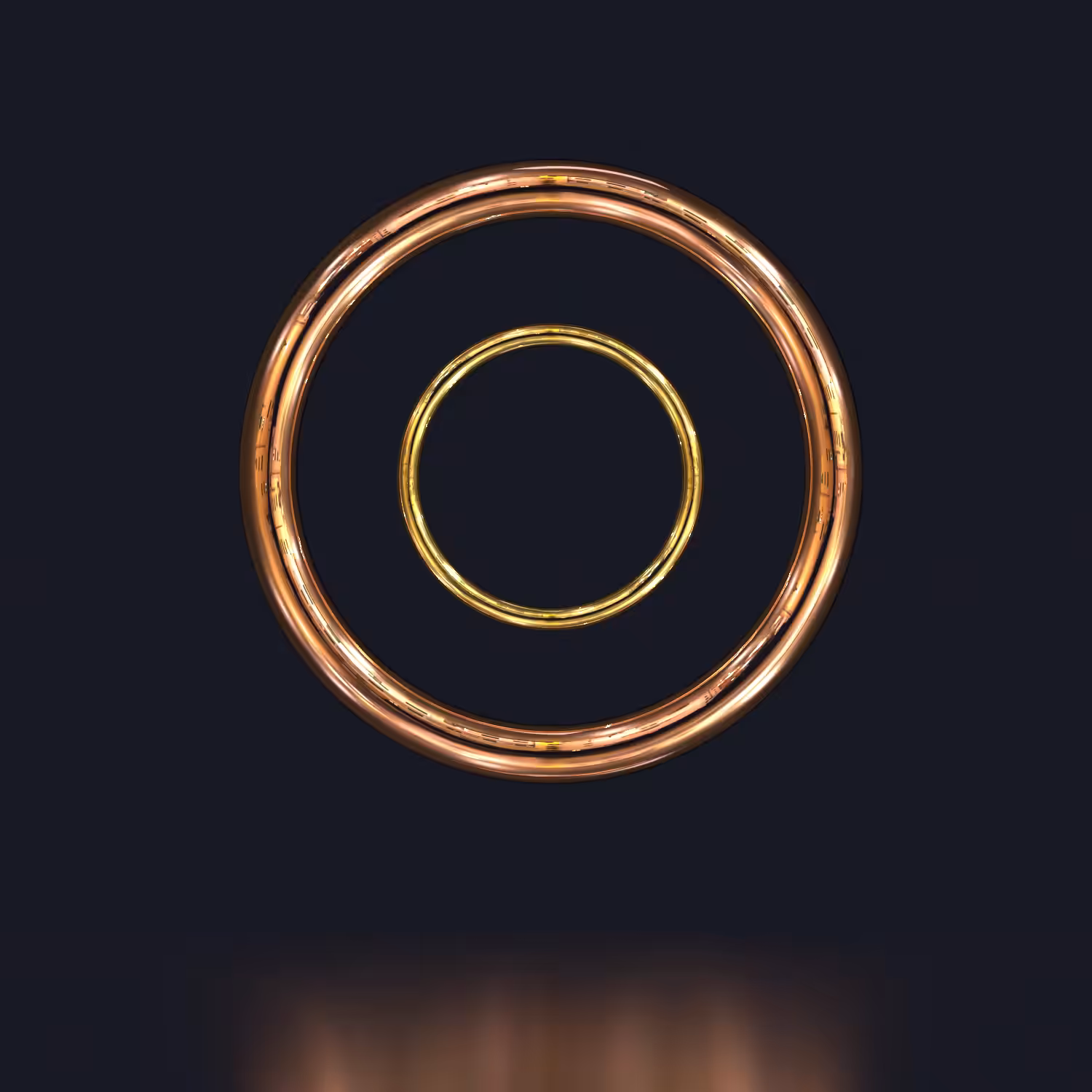 Deformation of copper and gold rings
