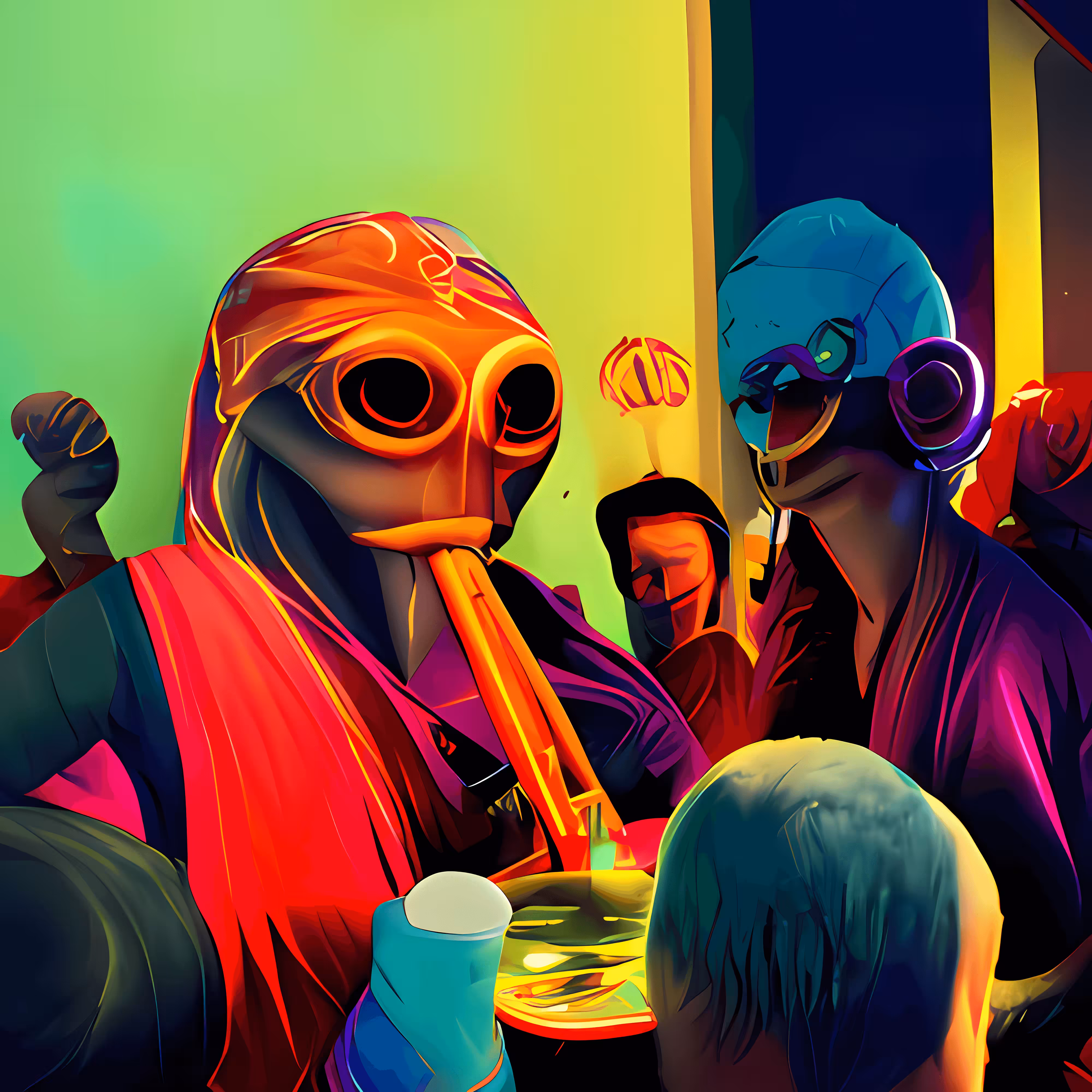 Smugglers Partying at the Mos Eisley Cantina