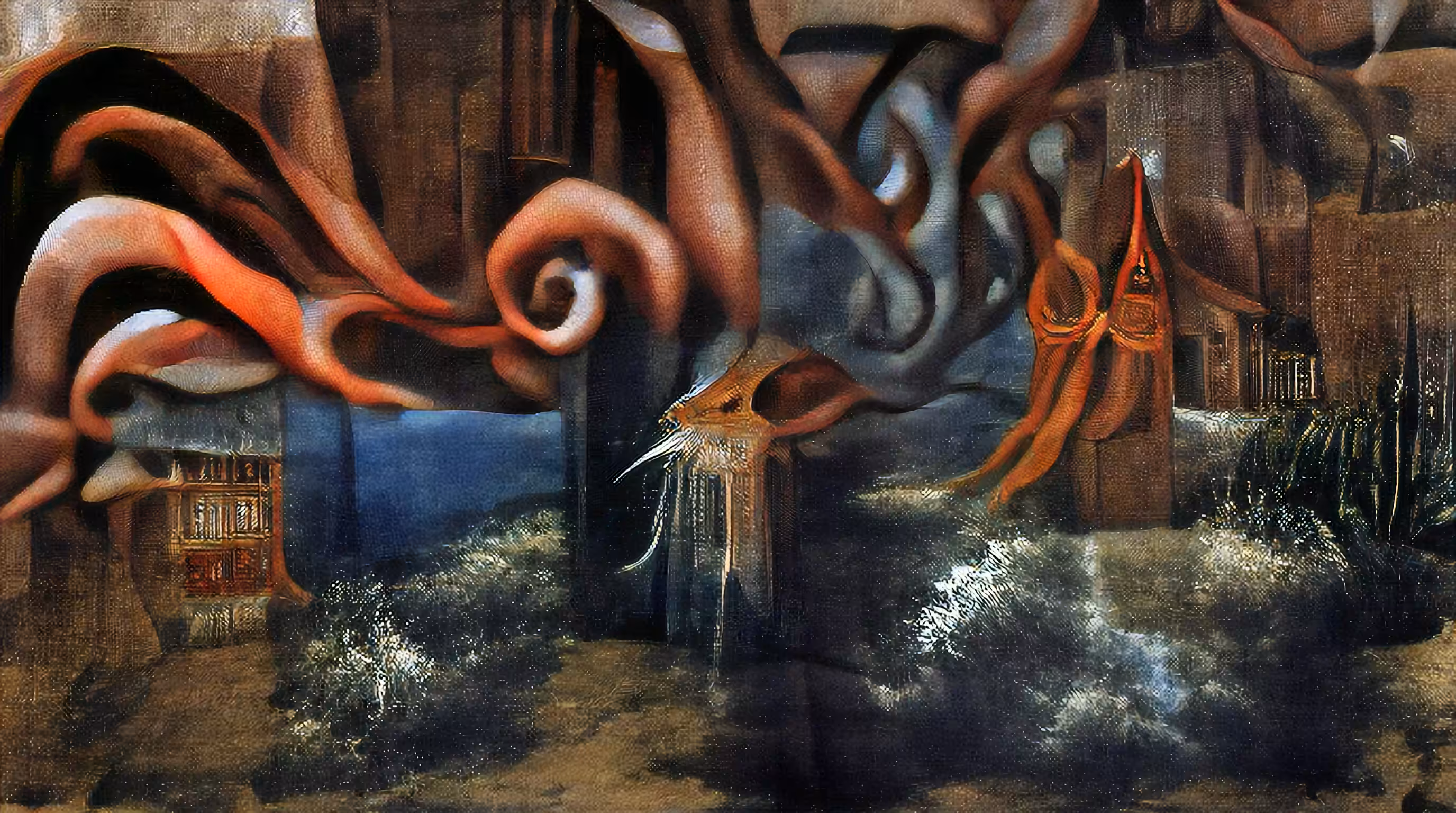 KING SQUID IN THE STYLE OF REMEDIOS VARO