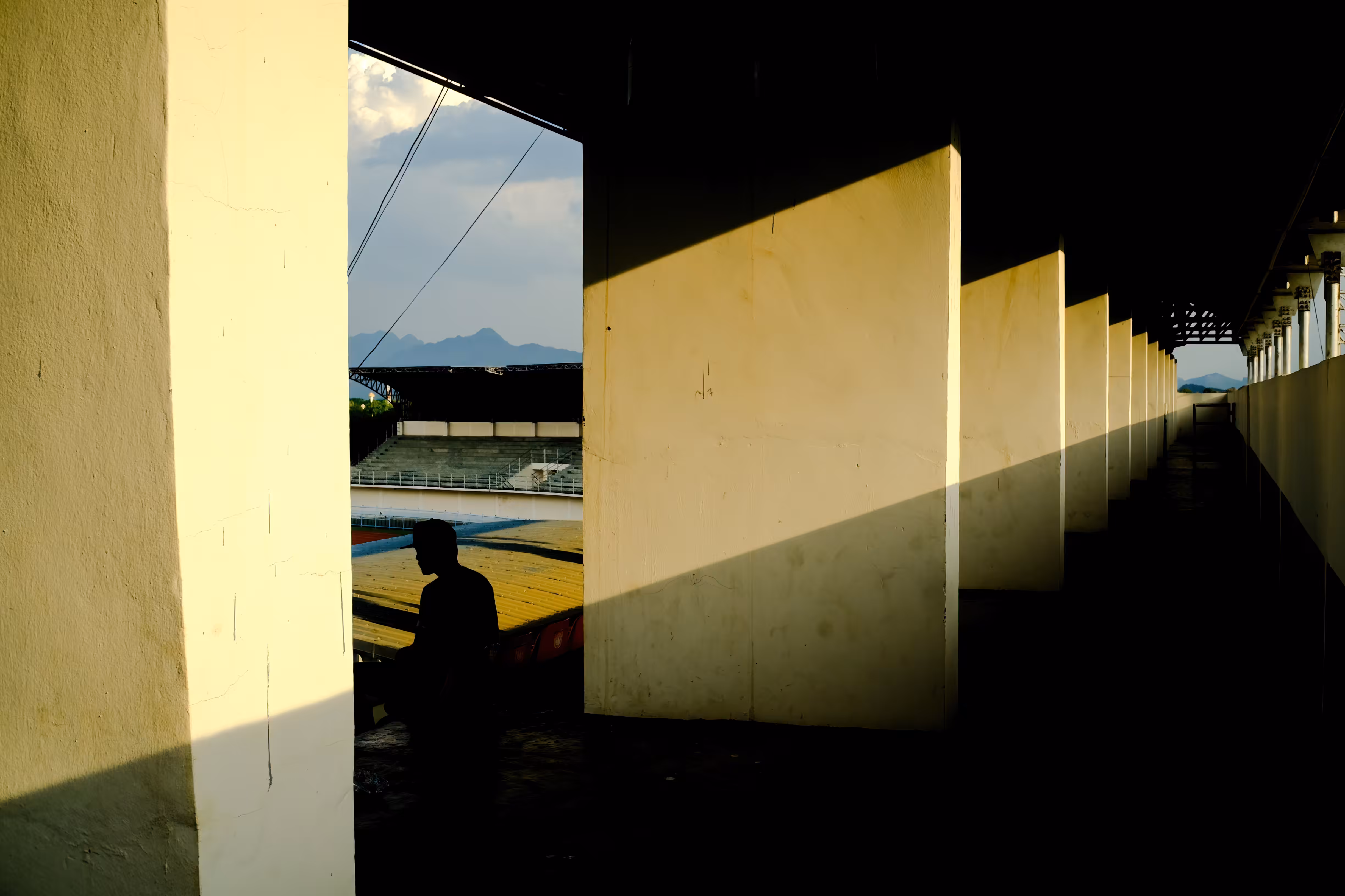 the stadium