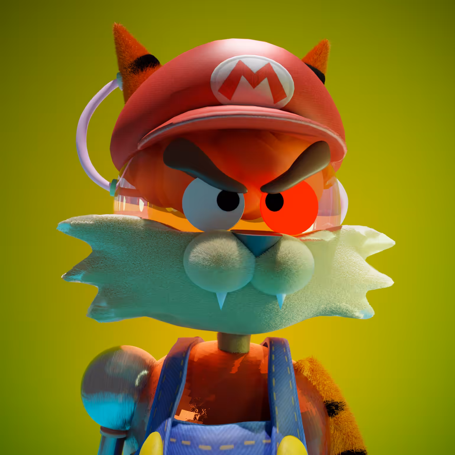 Cloned Cranium Cat Club 3D Mario
