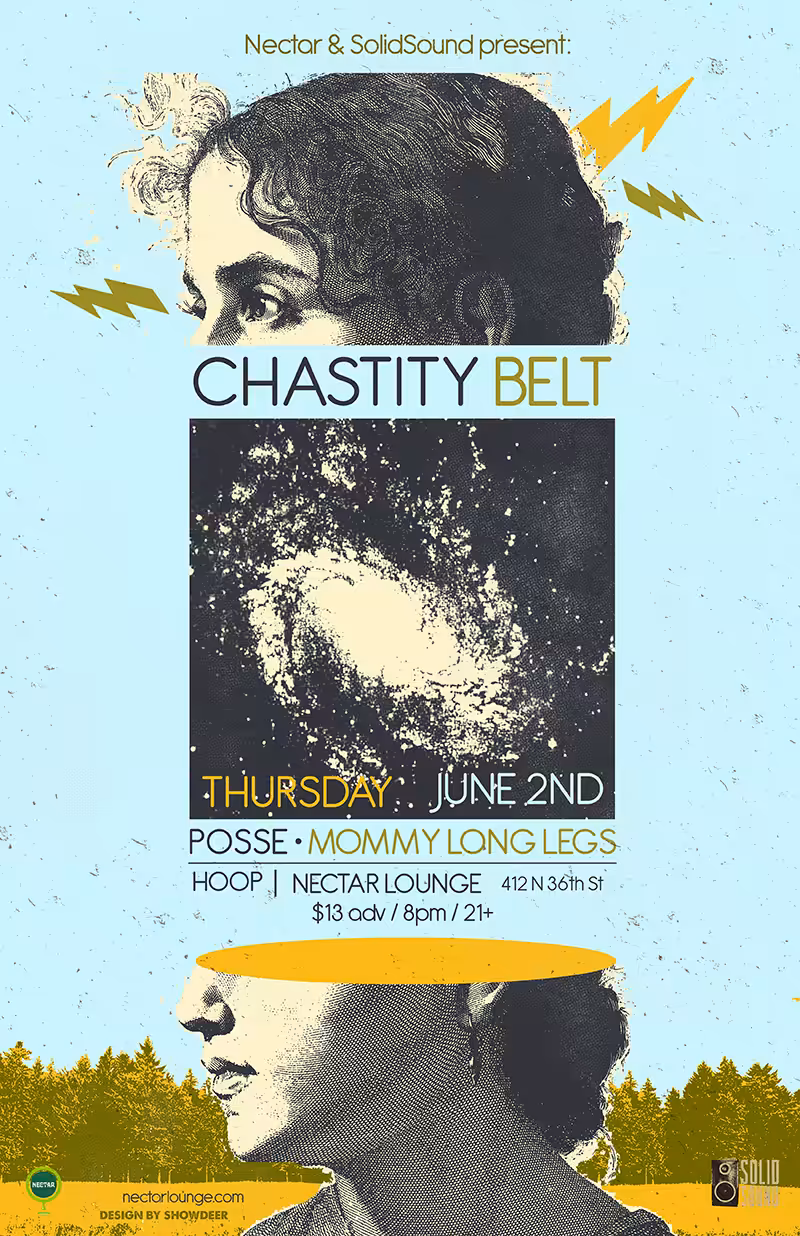 SHOWDEER POSTERS: CHASTITY BELT - SEATTLE, WASHINGTON @ NECTAR LOUNGE | JUNE 2ND, 2016
