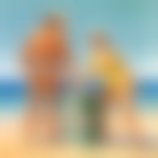 John et Albertine en maillot de bain