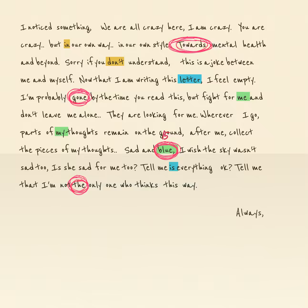 Conspiracy Theory Vol.2: a letter #89
