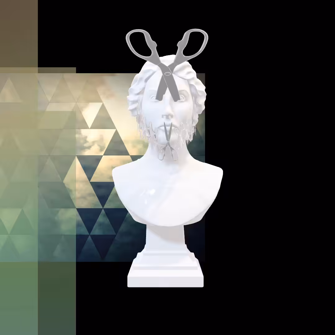Woman Bust with Scissors