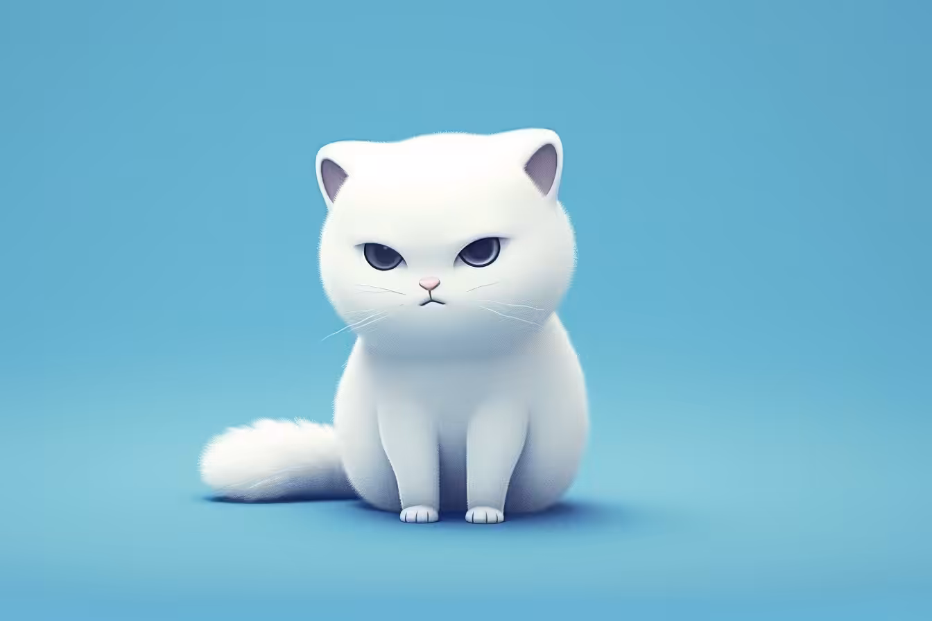 White fluffy cat