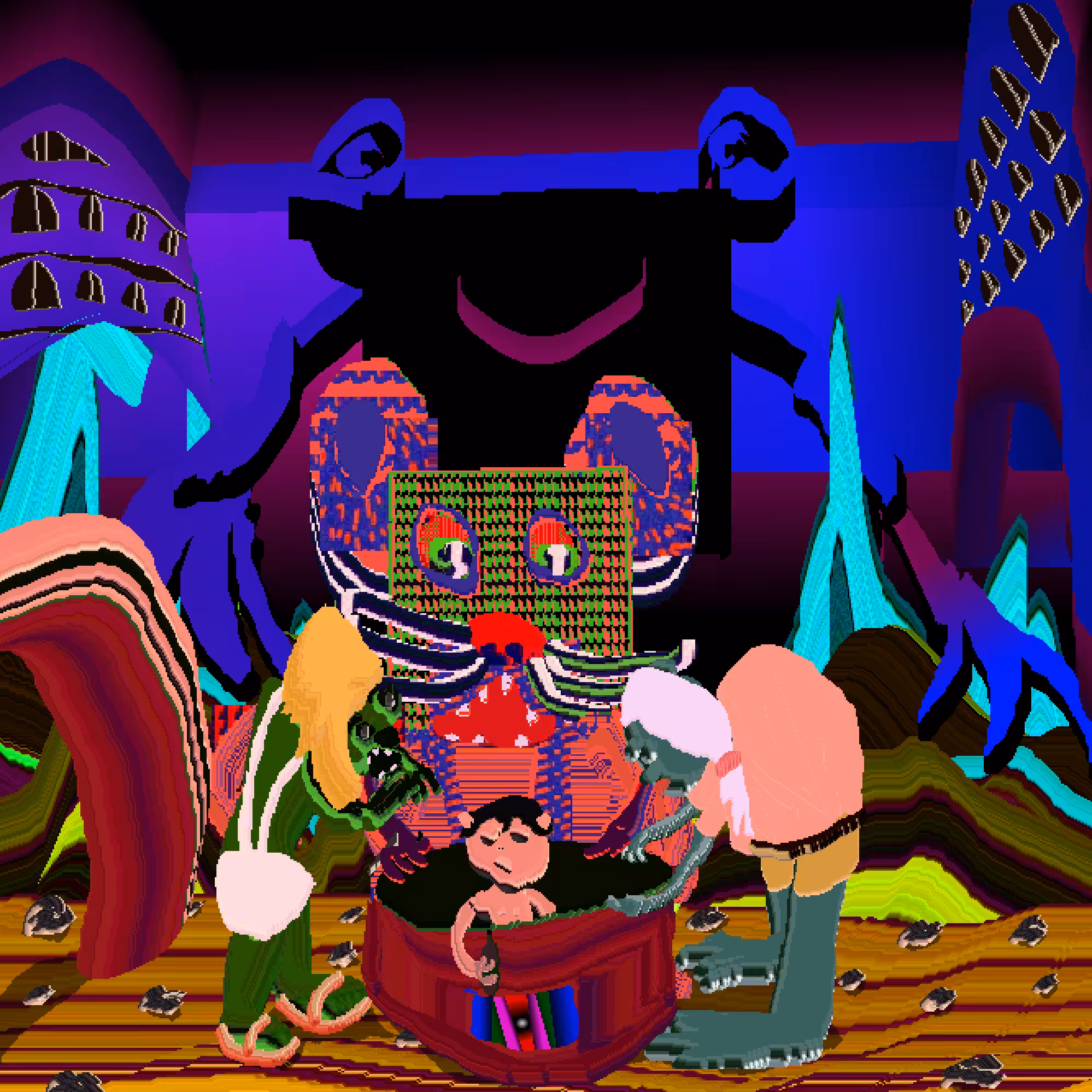 friends visit moeshit at his pit