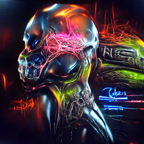 Cyber Skull Head