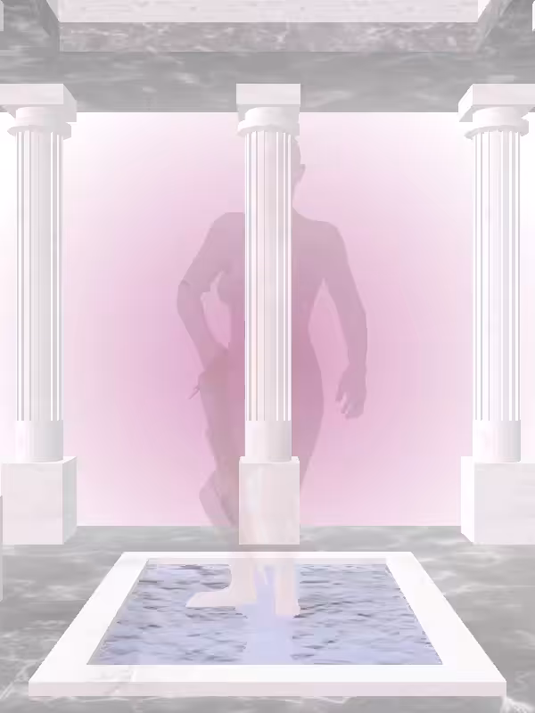 HeavenComputer: The Fading Fragmented Injured Sealwax Red Woman #2044