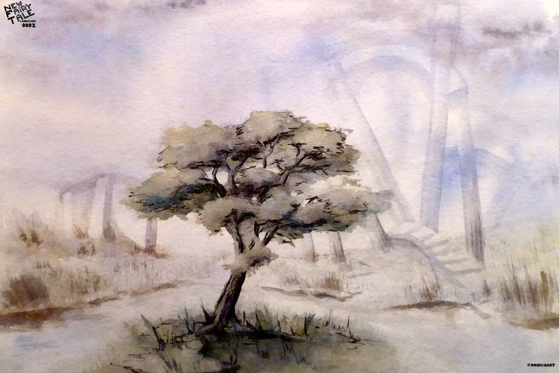 Fantasy watercolor landscape 0002