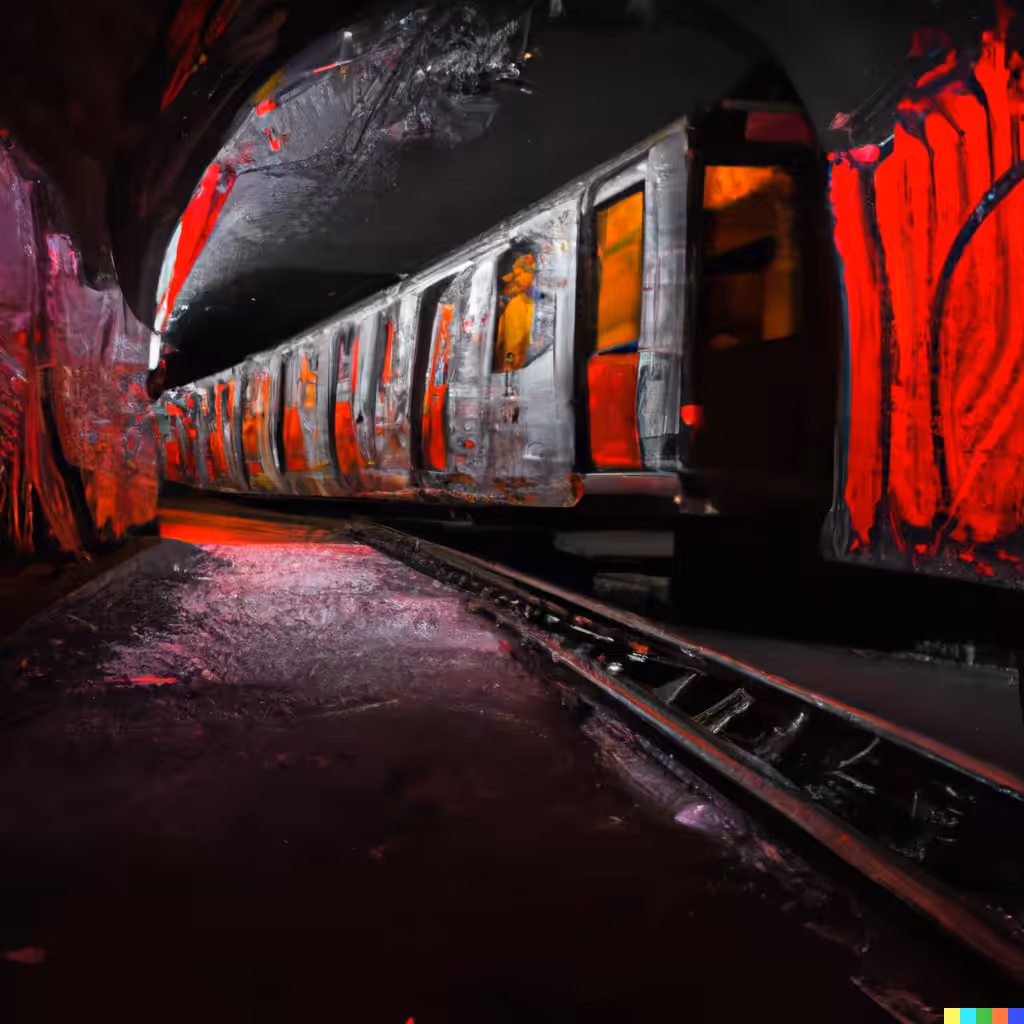 Red Train Departing