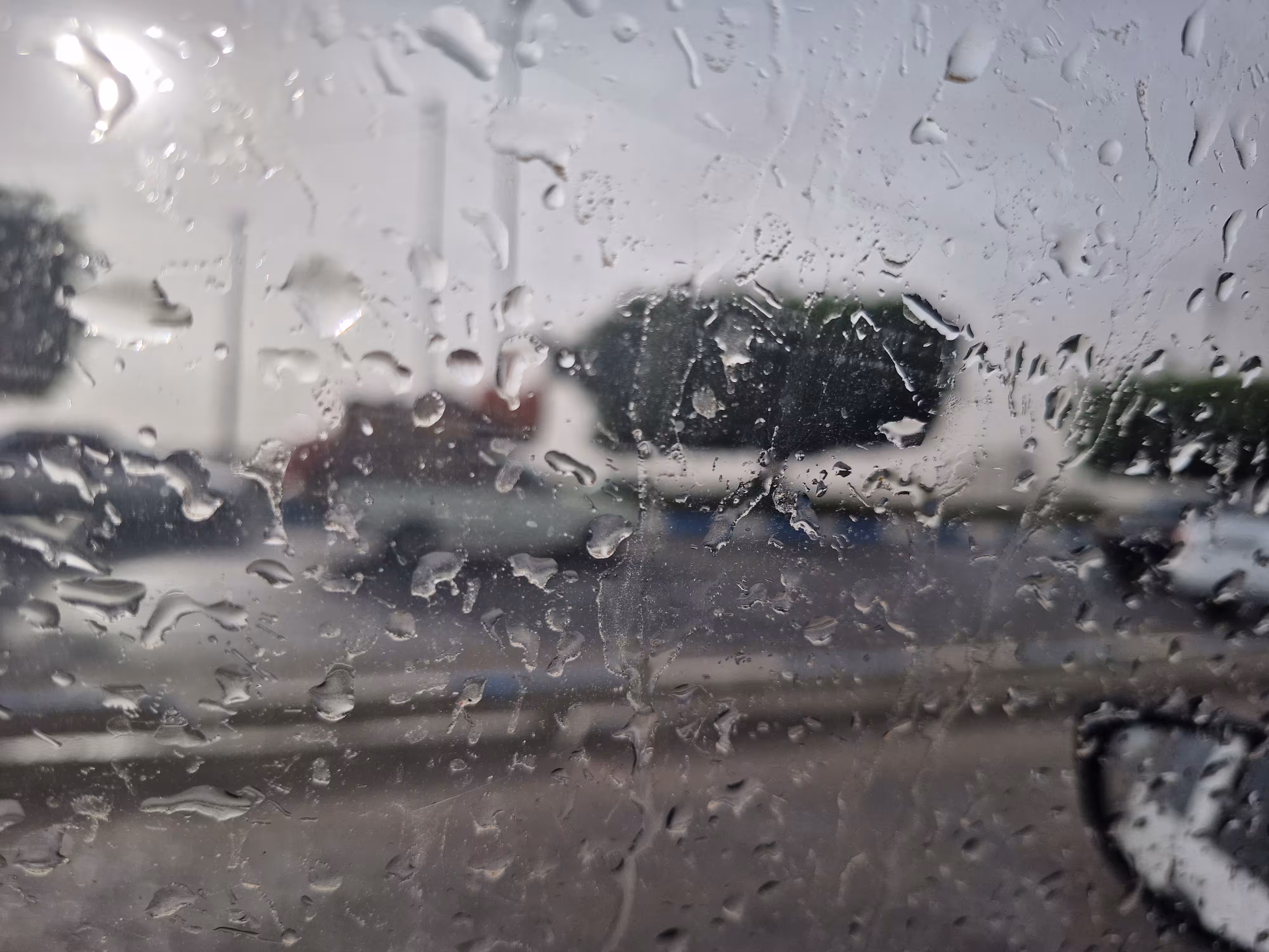 Rain from behind the glass