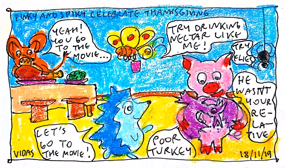 Pinky and Spiky Celebrate Thanksgiving