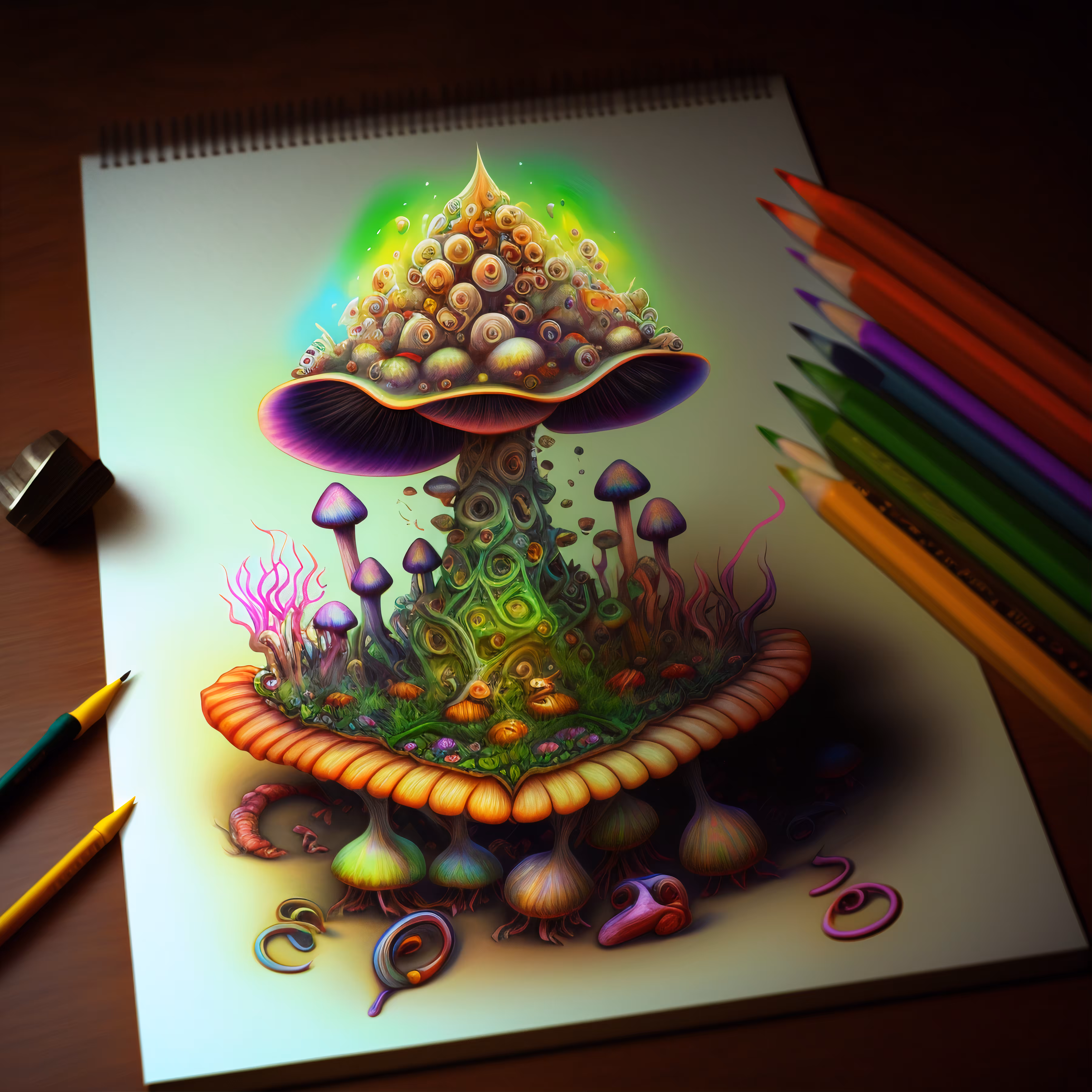 Digital  drawing: Trippy Shroom #14